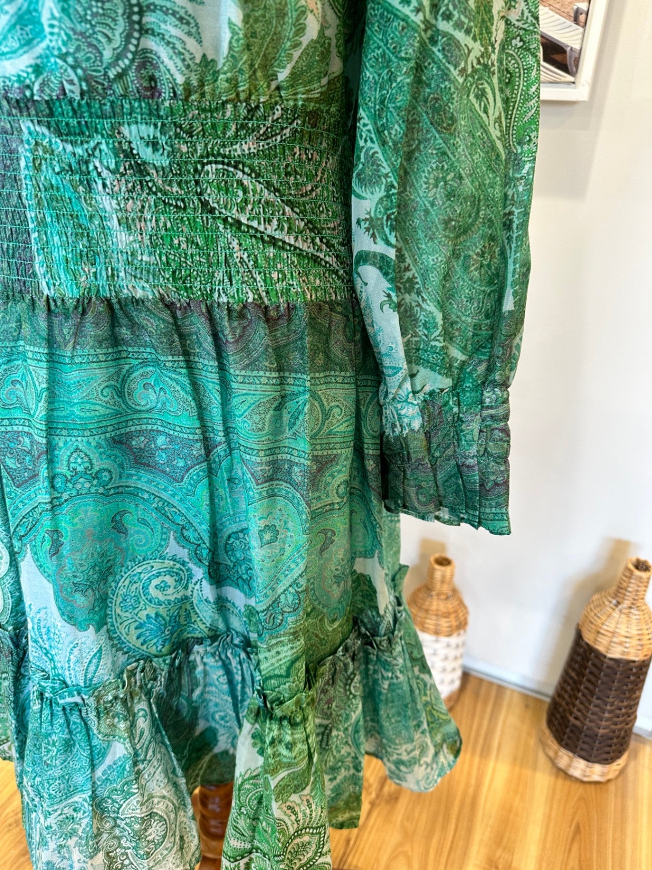 [SALE] OnceWas - Melbourne Dress 14 Green