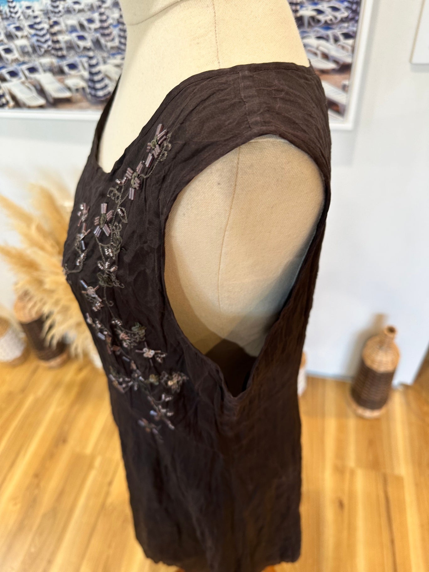 [SALE] David Lawrence - Silk Dress w Sequins - Size 16 - Black