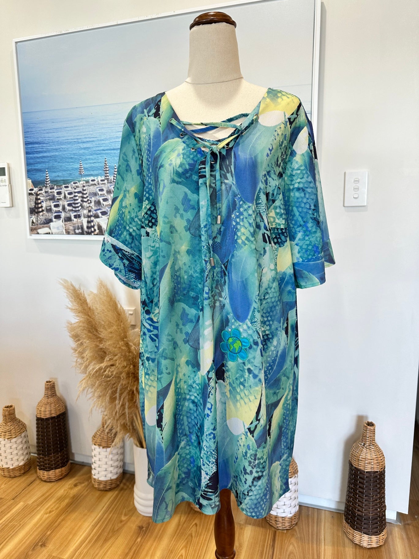 [SALE] One Size - Kaftan style top / dress - Ocean tones