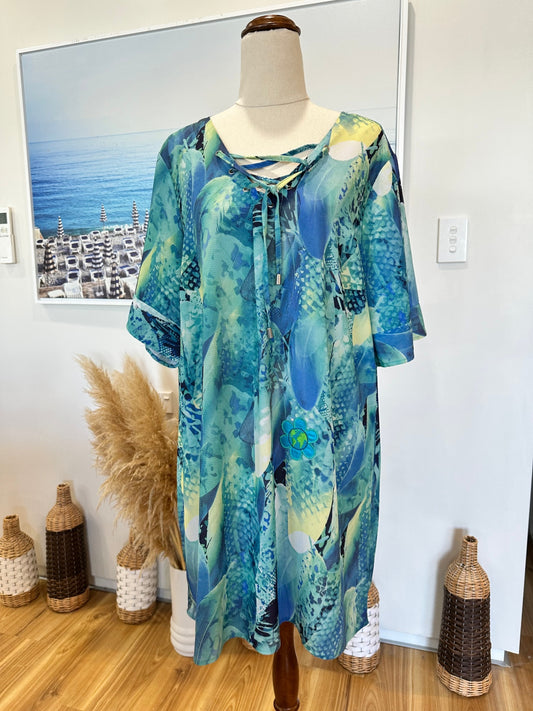 [SALE] One Size - Kaftan style top / dress - Ocean tones