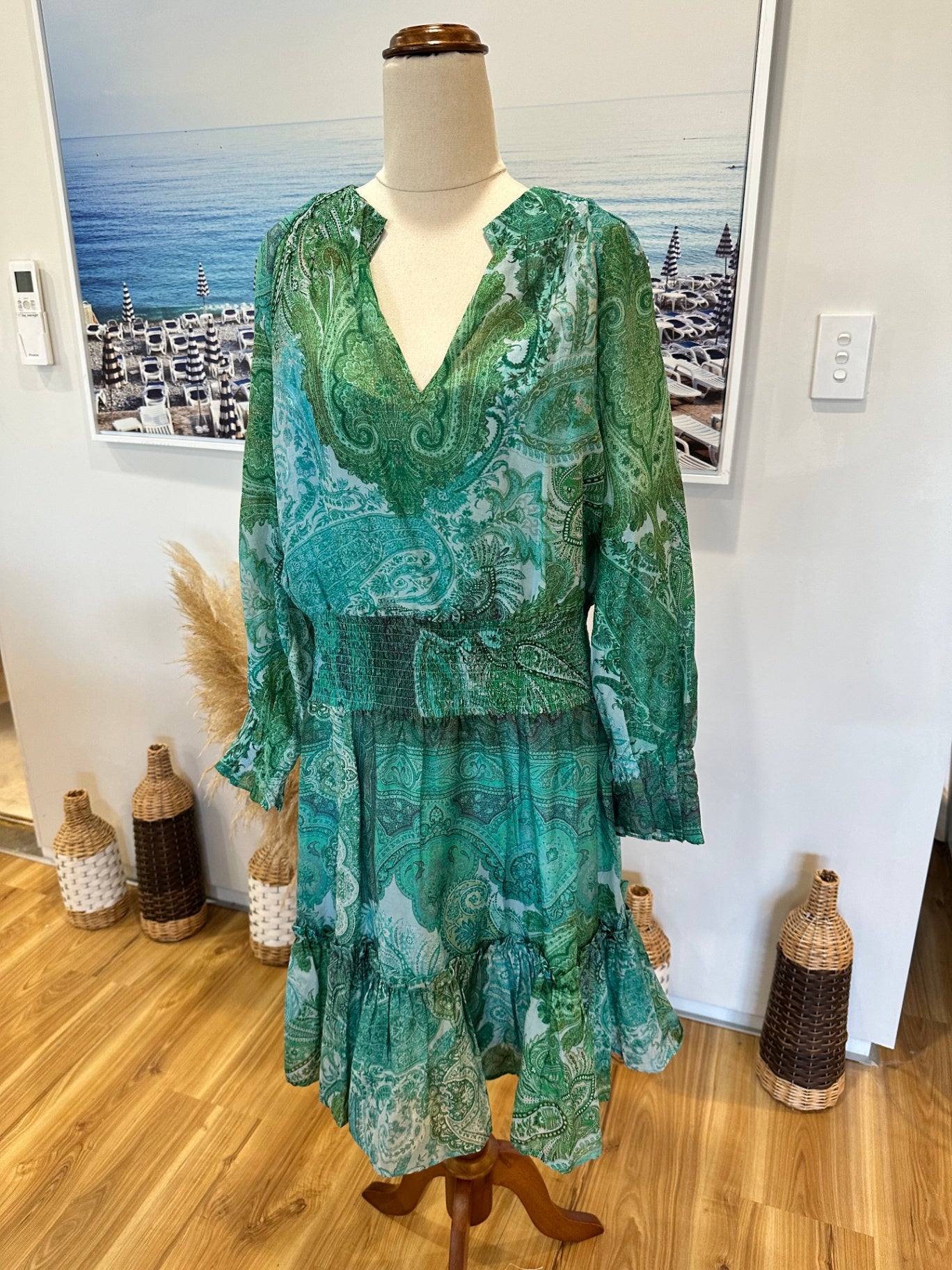 [SALE] OnceWas - Melbourne Dress 14 Green