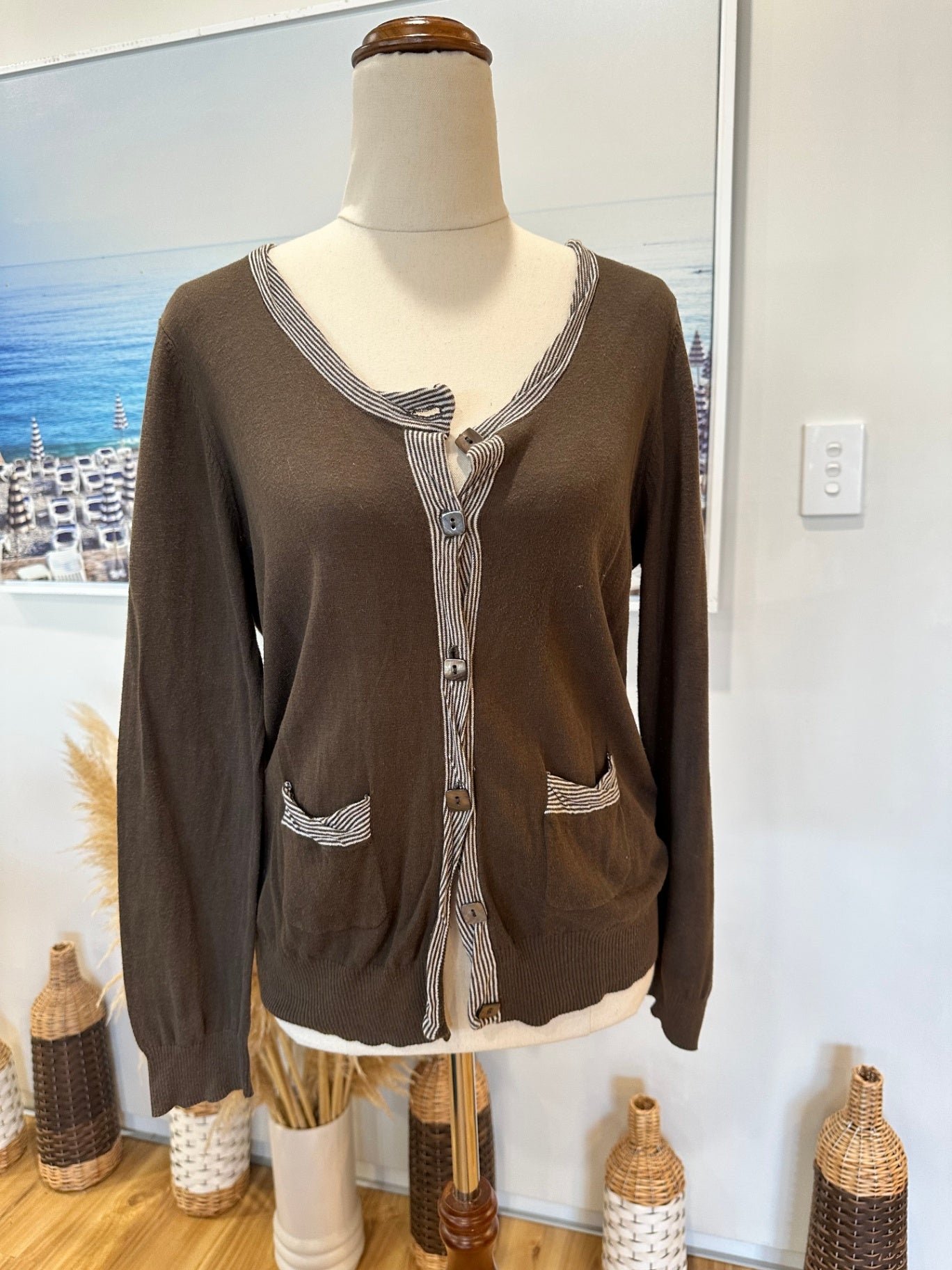 [SALE] Scope Cardigan - Size 10 - Brown