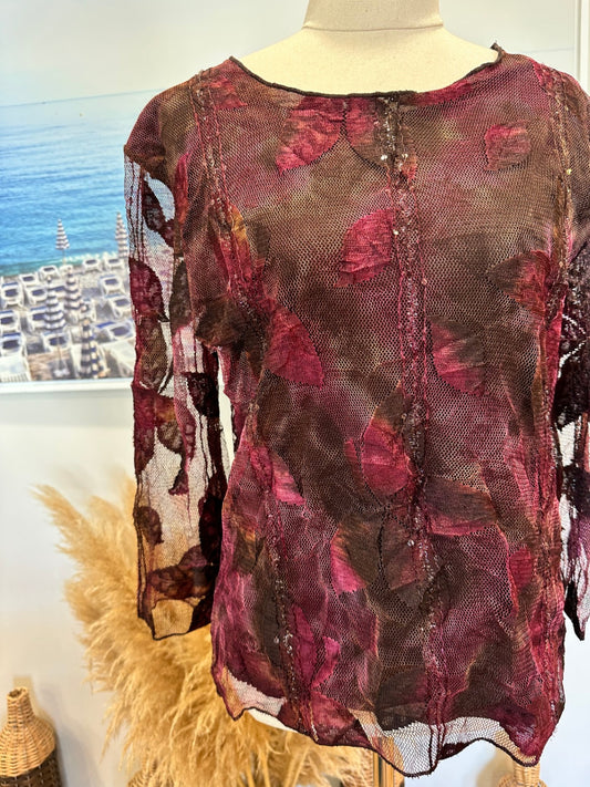 [SALE] Stitches Australia Blouse - Size 10 - Burgundy