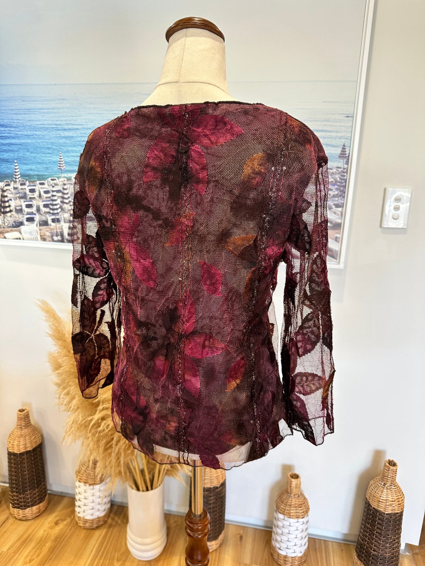 [SALE] Stitches Australia Blouse - Size 10 - Burgundy