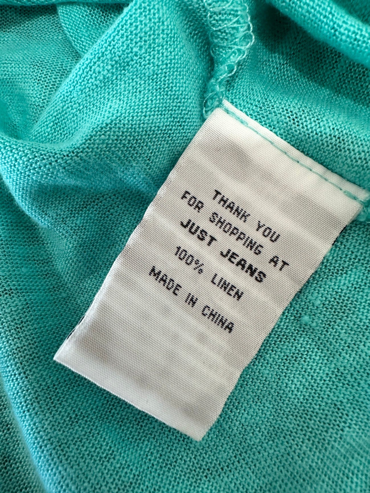 [SALE] Just Jeans - Linen T-Shirt - Extra Large - Turquoise