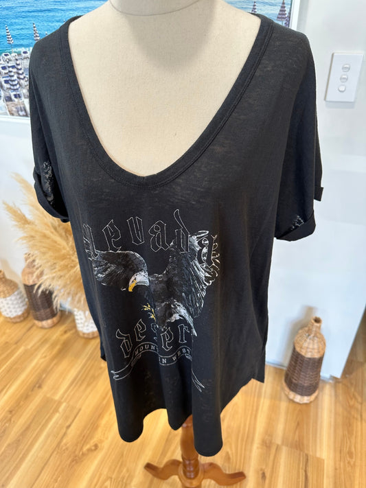 [SALE] Decjuba - Top - Nevada print - Size Large - Black