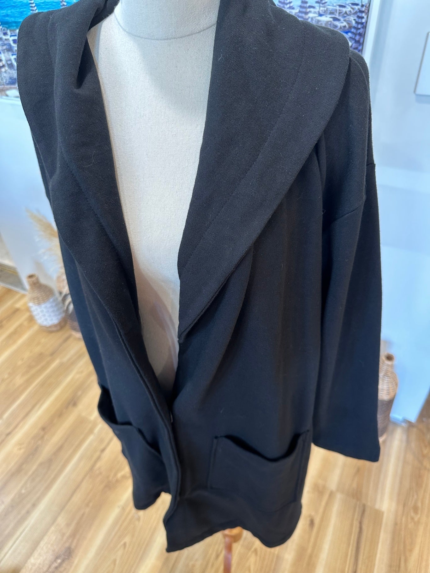 [SALE] Memo - Black Over-Coat - Size Large