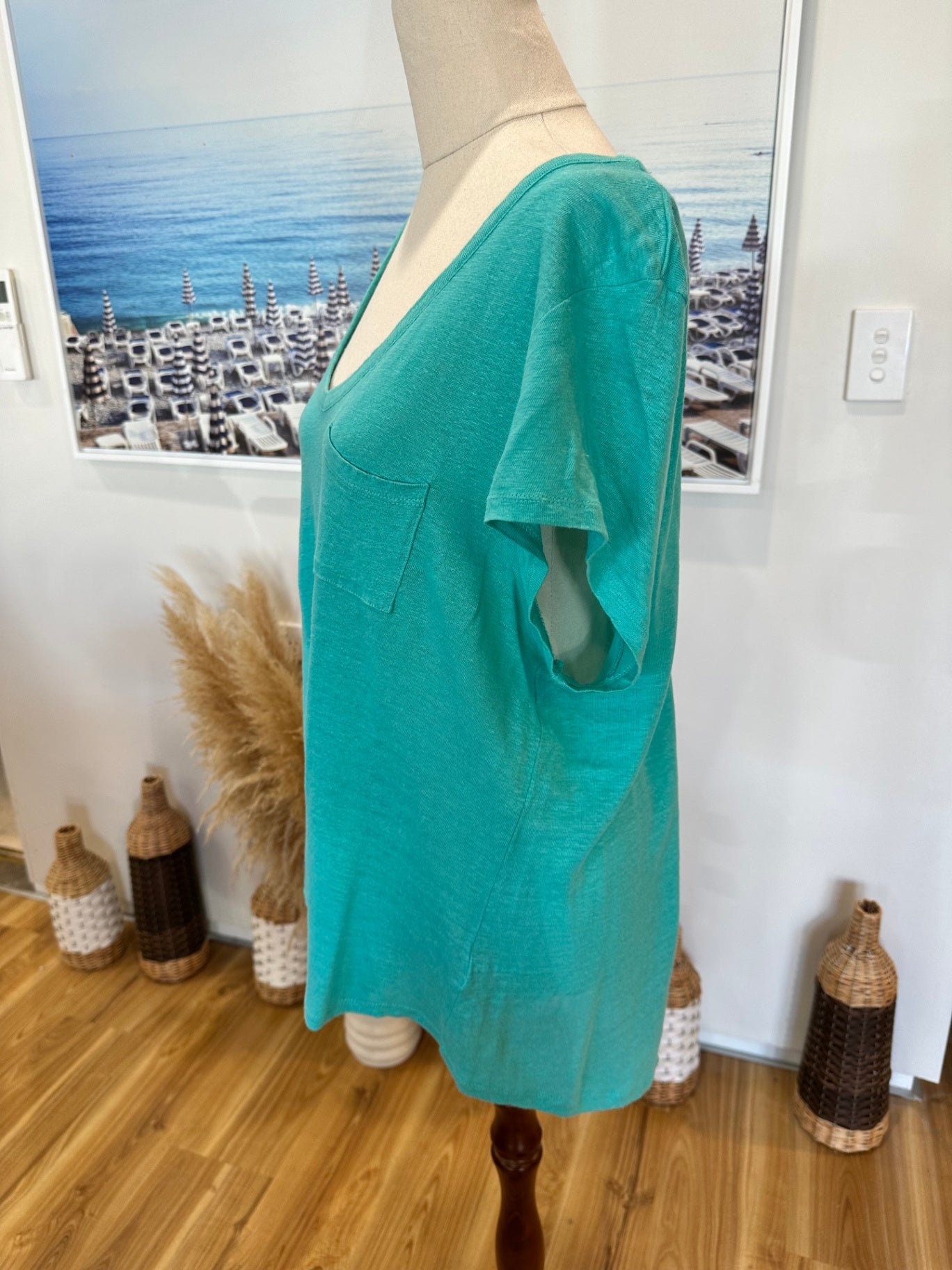 [SALE] Just Jeans - Linen T-Shirt - Extra Large - Turquoise