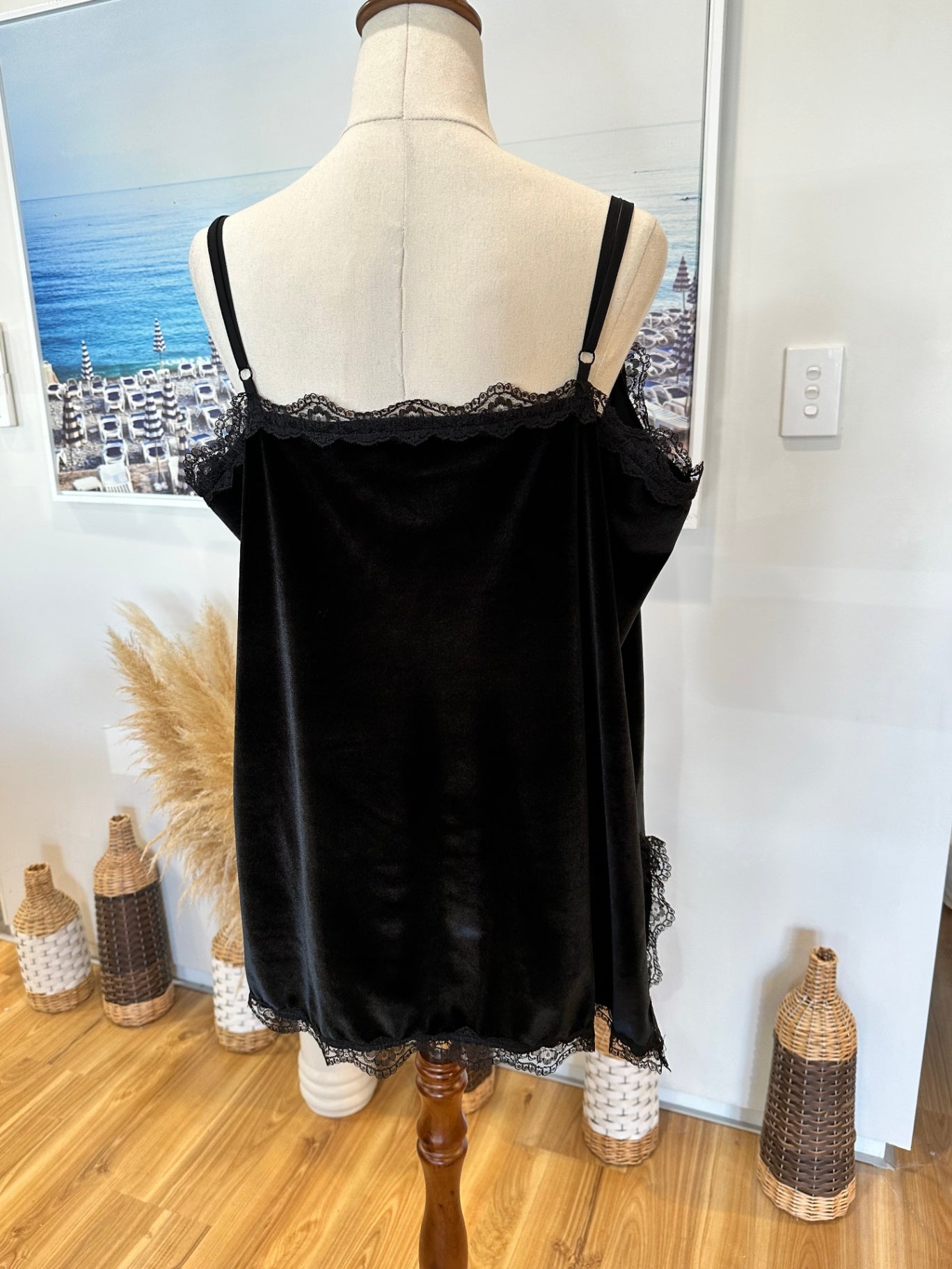 Pagani Velvet Camisole - Size 16 - Black 