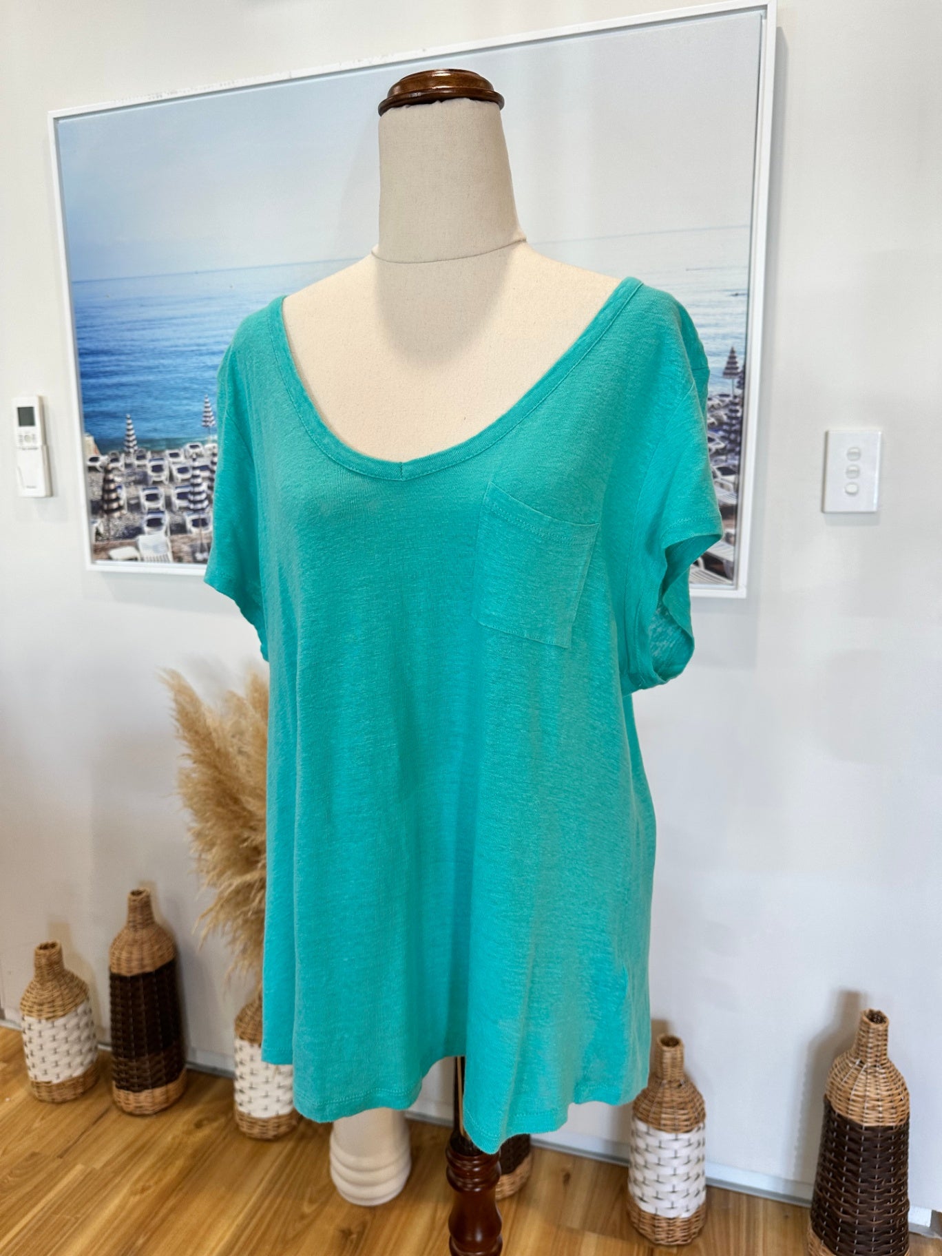 [SALE] Just Jeans - Linen T-Shirt - Extra Large - Turquoise