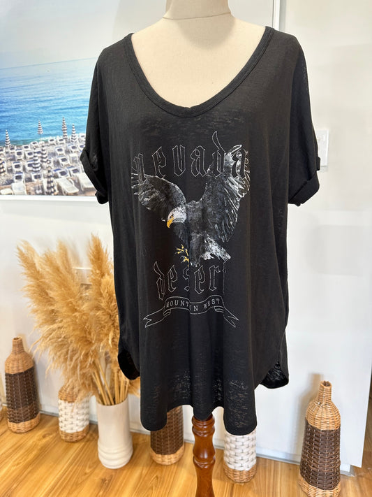 [SALE] Decjuba - Top - Nevada print - Size Large - Black