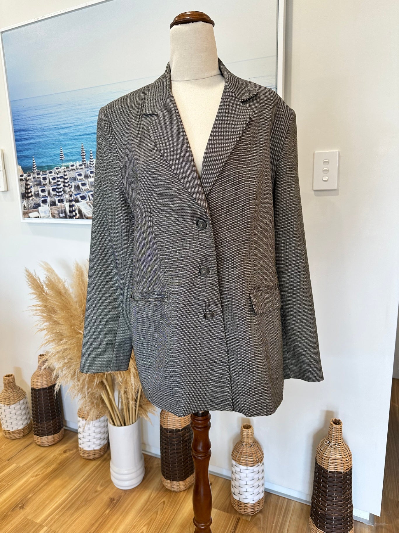 [SALE] Charade - Boxy Blazer - Size 12 - Grey