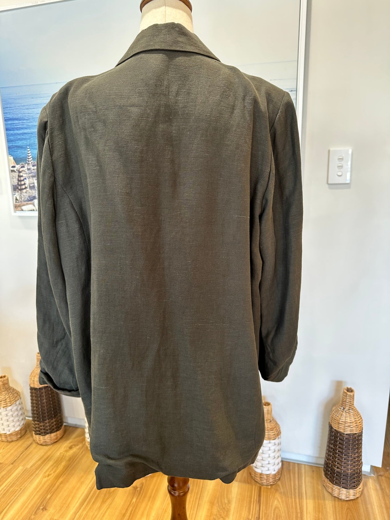 [SALE] Gloss - Blazer - Size 16 - Olive green - Linen Blend
