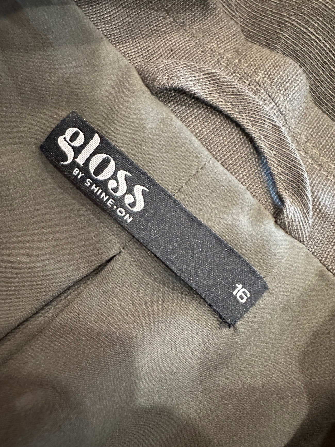 [SALE] Gloss - Blazer - Size 16 - Olive green - Linen Blend