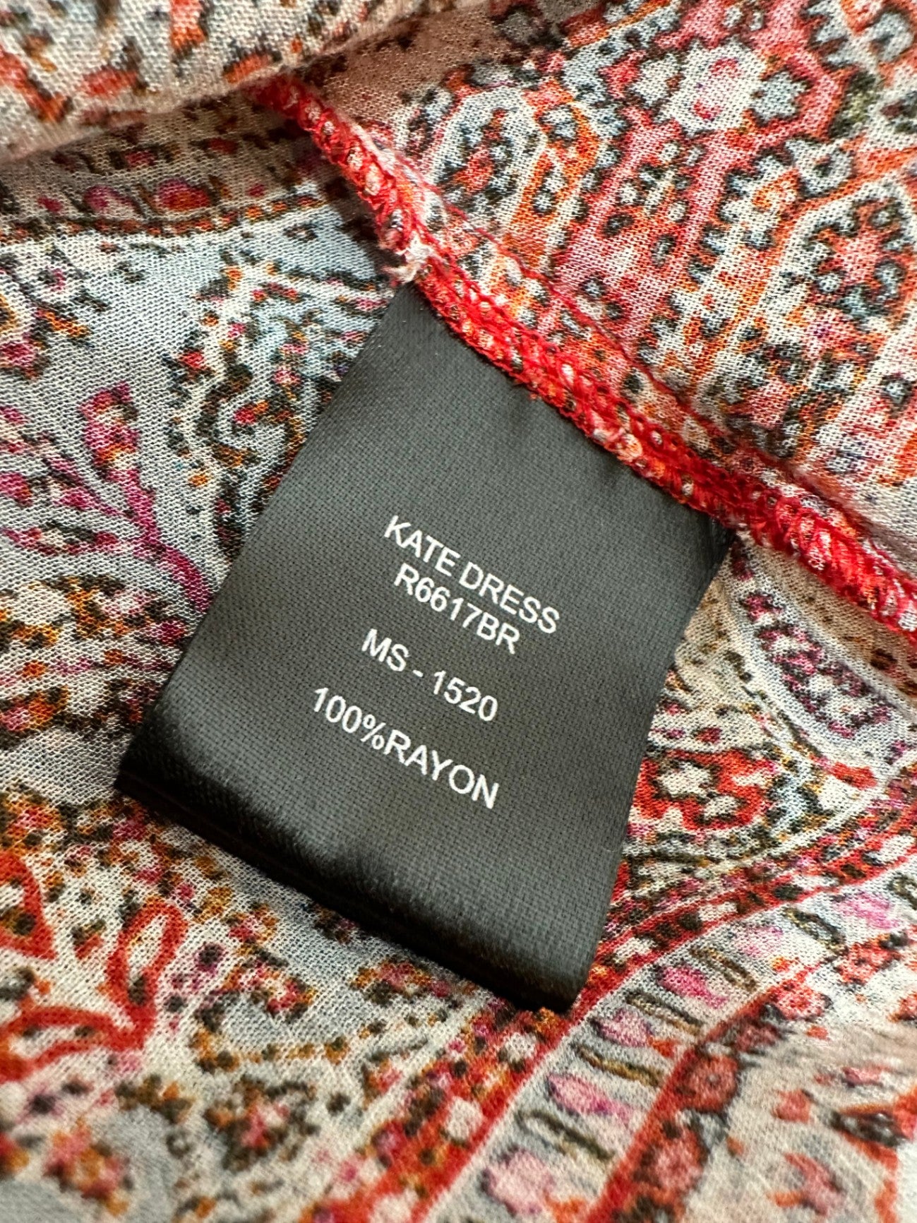 [SALE] Lilac & Sage - Bohemian Dress - Medium Red, Orange, Black, White