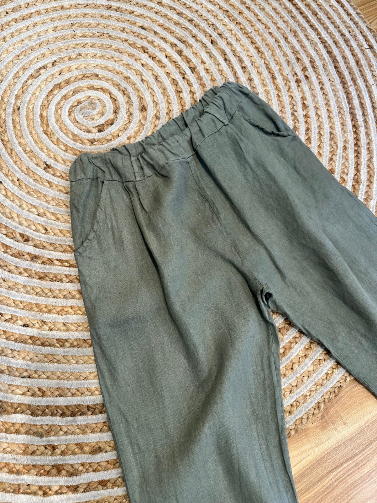 [SALE] The Italian Cartel - Linen Pants - Large / Extra Large - Green
