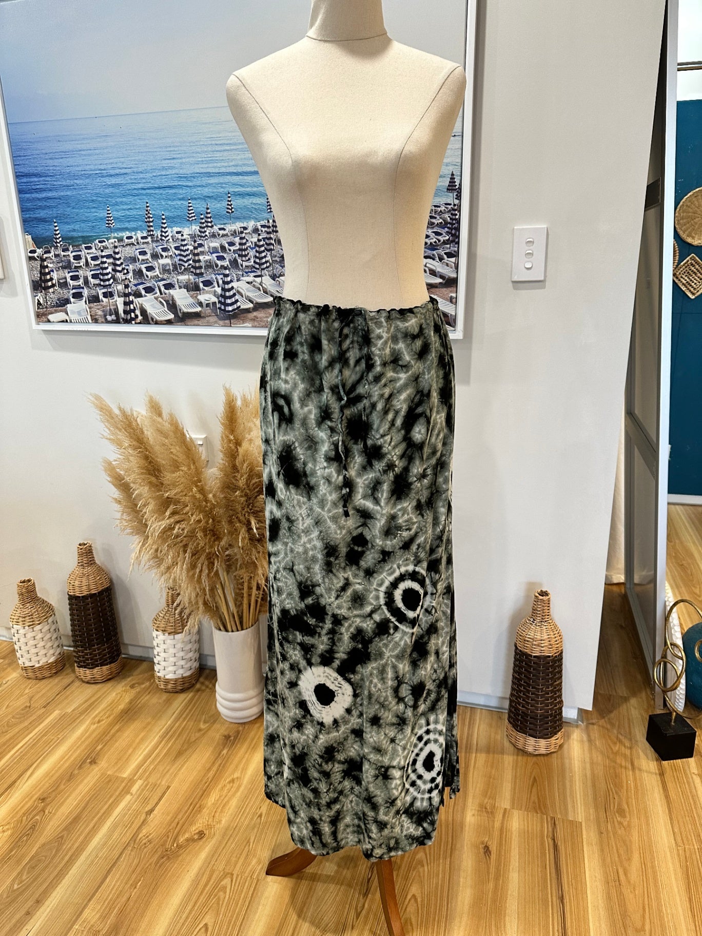 [SALE] Skirt - Grey + White Tie-dye - Large