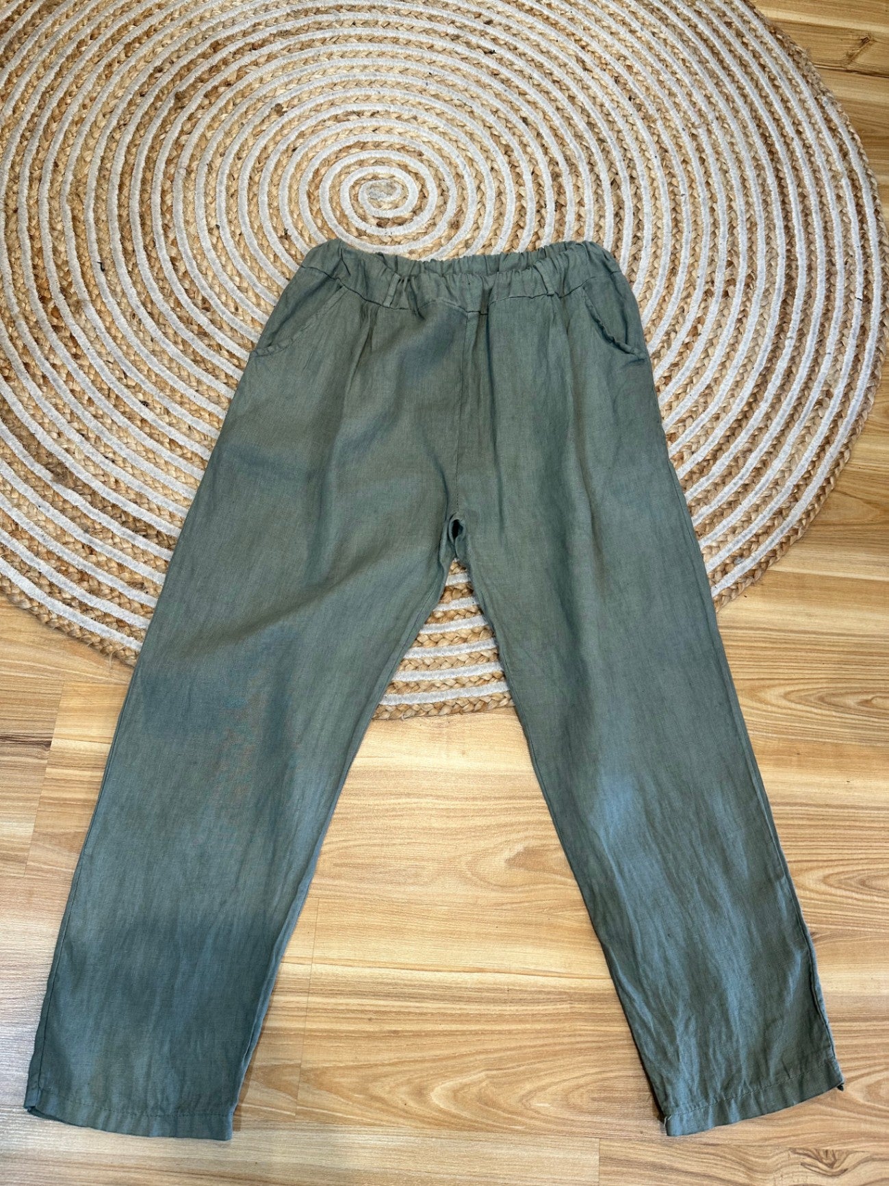 [SALE] The Italian Cartel - Linen Pants - Large / Extra Large - Green