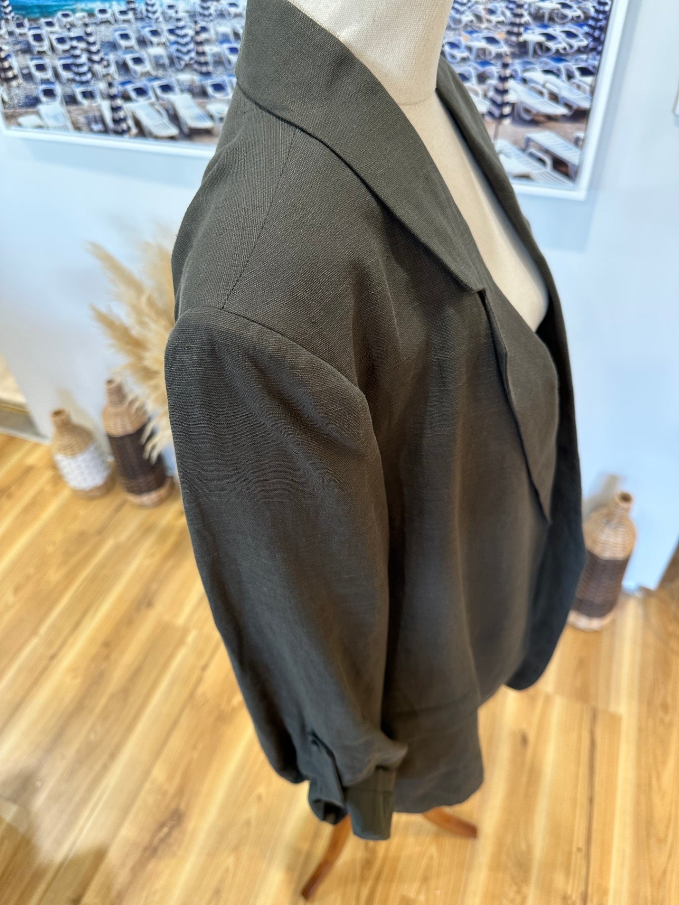 [SALE] Gloss - Blazer - Size 16 - Olive green - Linen Blend