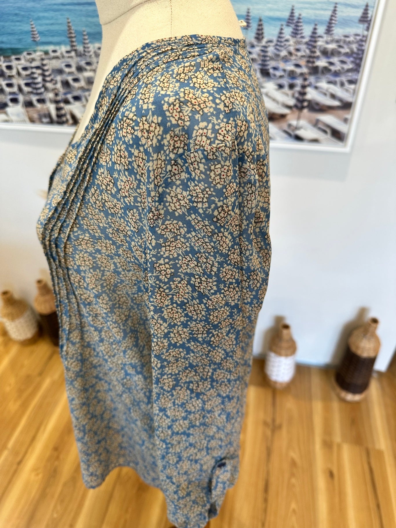 Ketz-Ke Blouse - Size 8 - Blue and beige