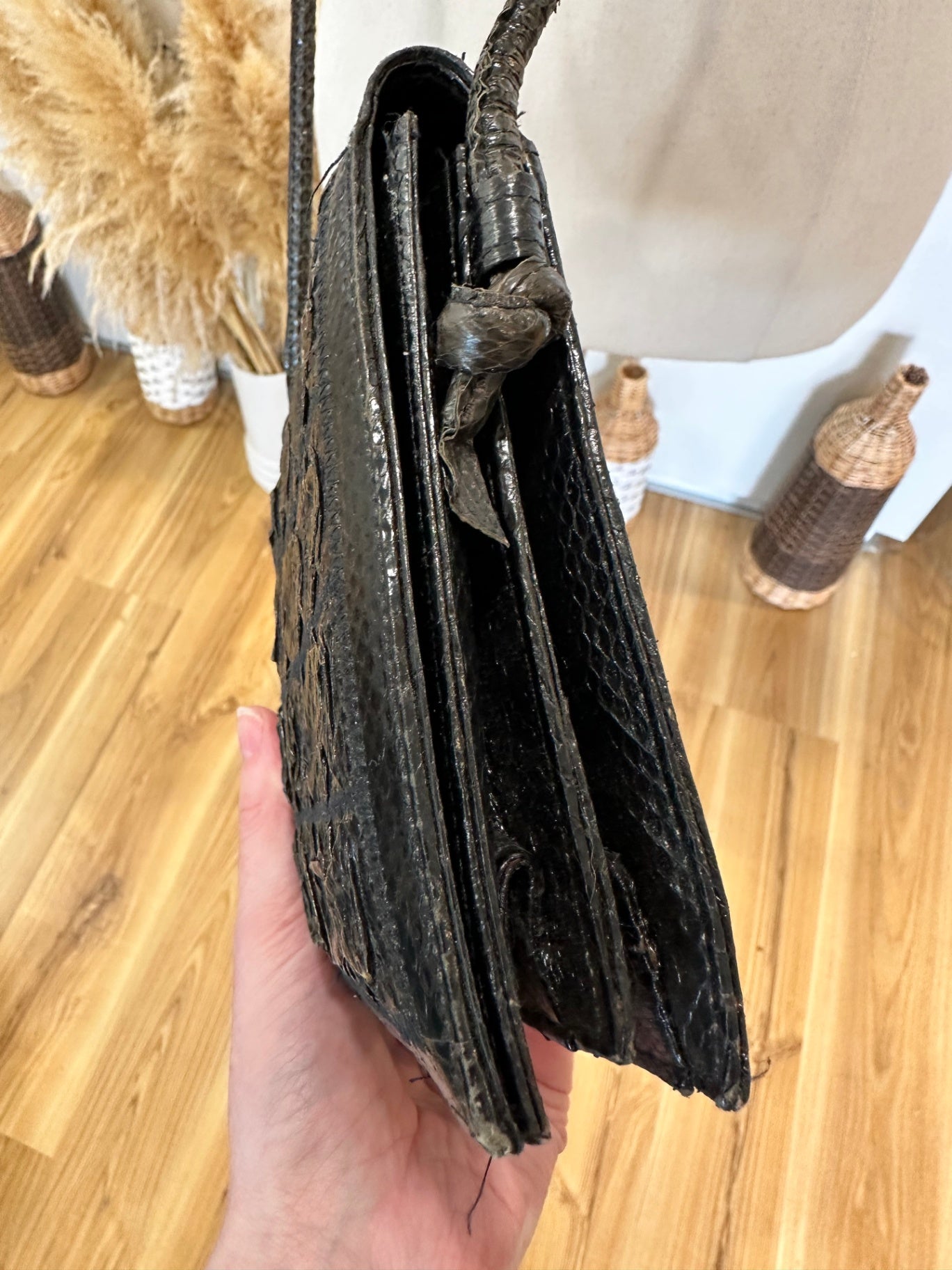 [SALE] Vintage - Cross Body - Snakeskin-esque Brown Bag