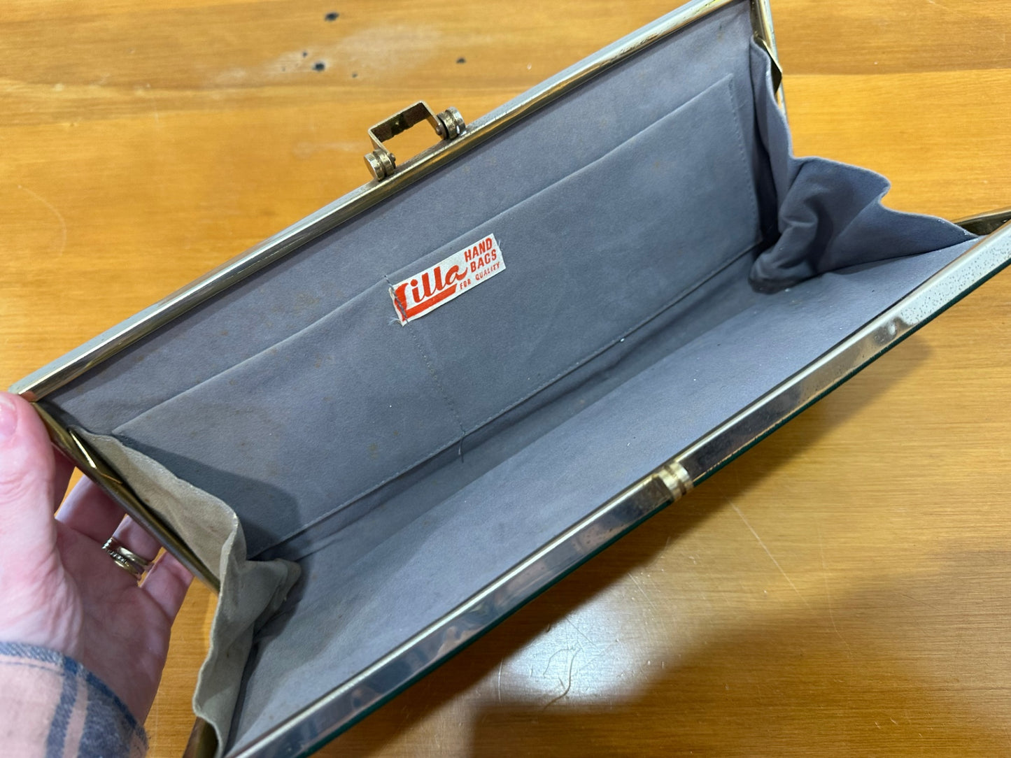 [SALE] Vintage - Long Oblong - Green Clutch Purse