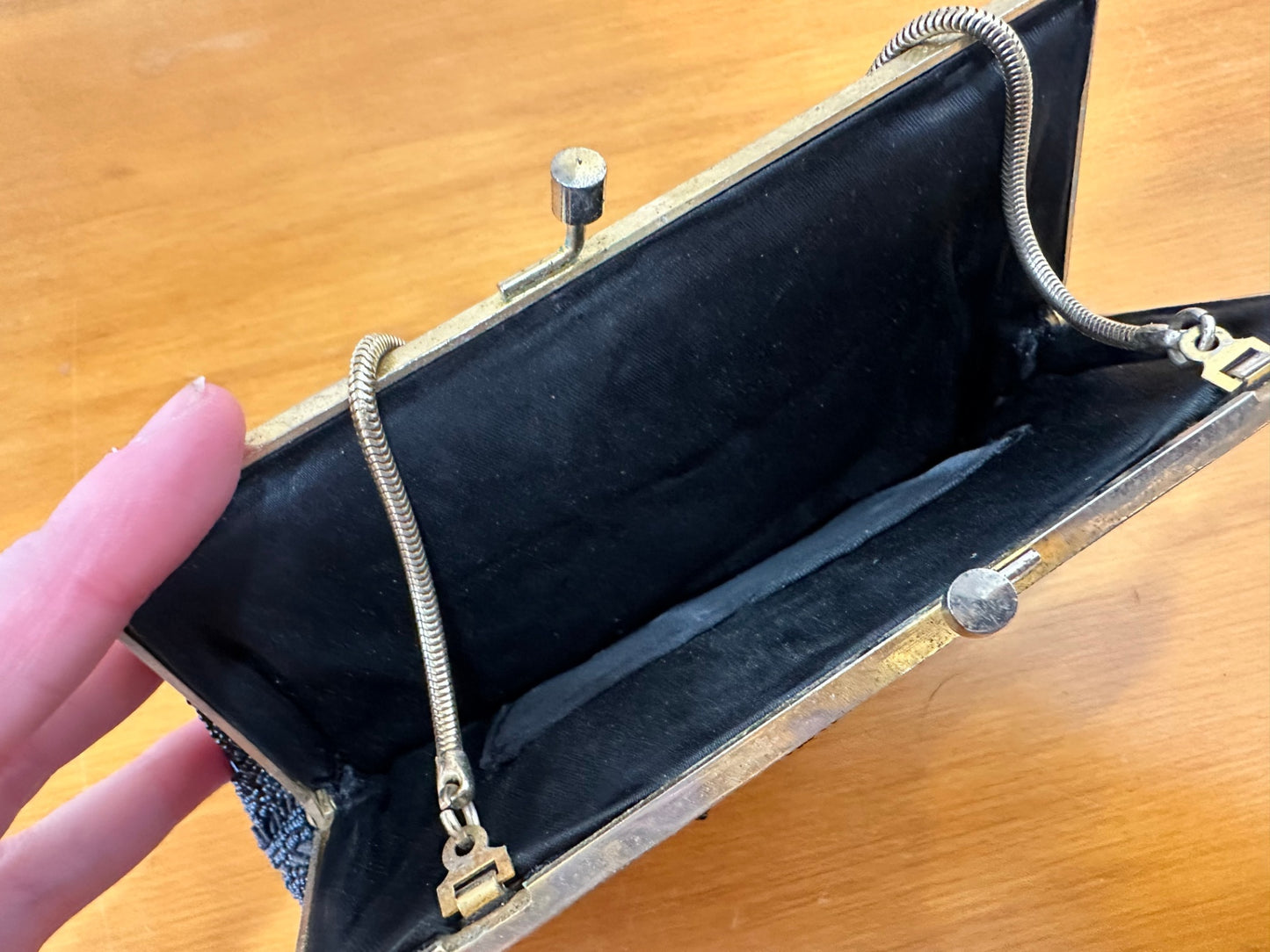 [SALE] Vintage 60's - Beaded Black Purse / Handbag