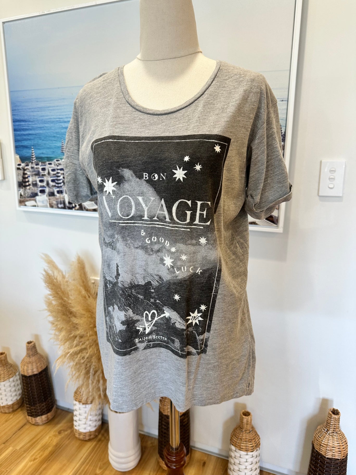 [SALE] Scotch & Soda - Grey T-Shirt - Bon Voyage - Extra Small / Small Gray