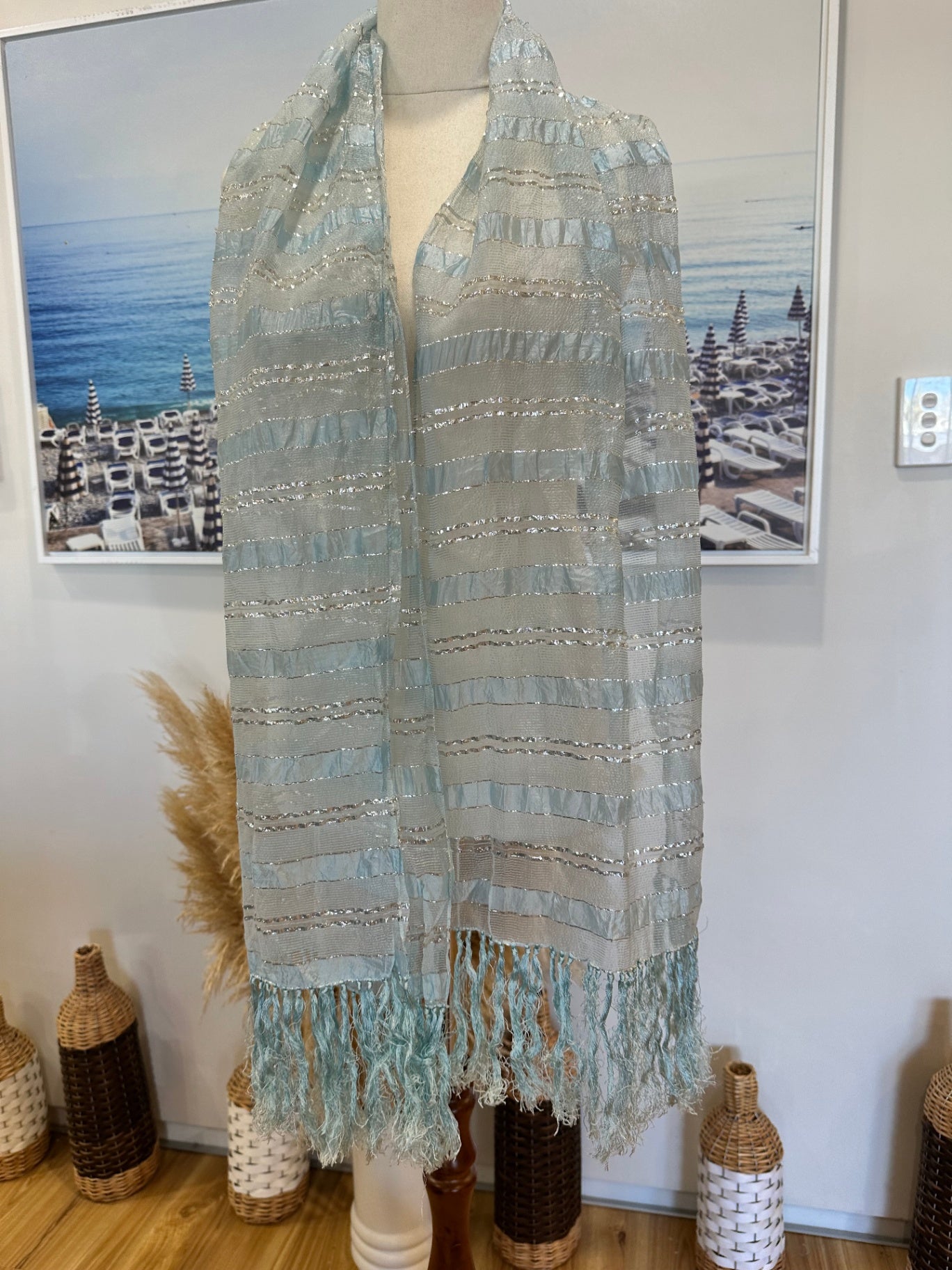 [SALE] Vintage 50's Scarf - Light blue