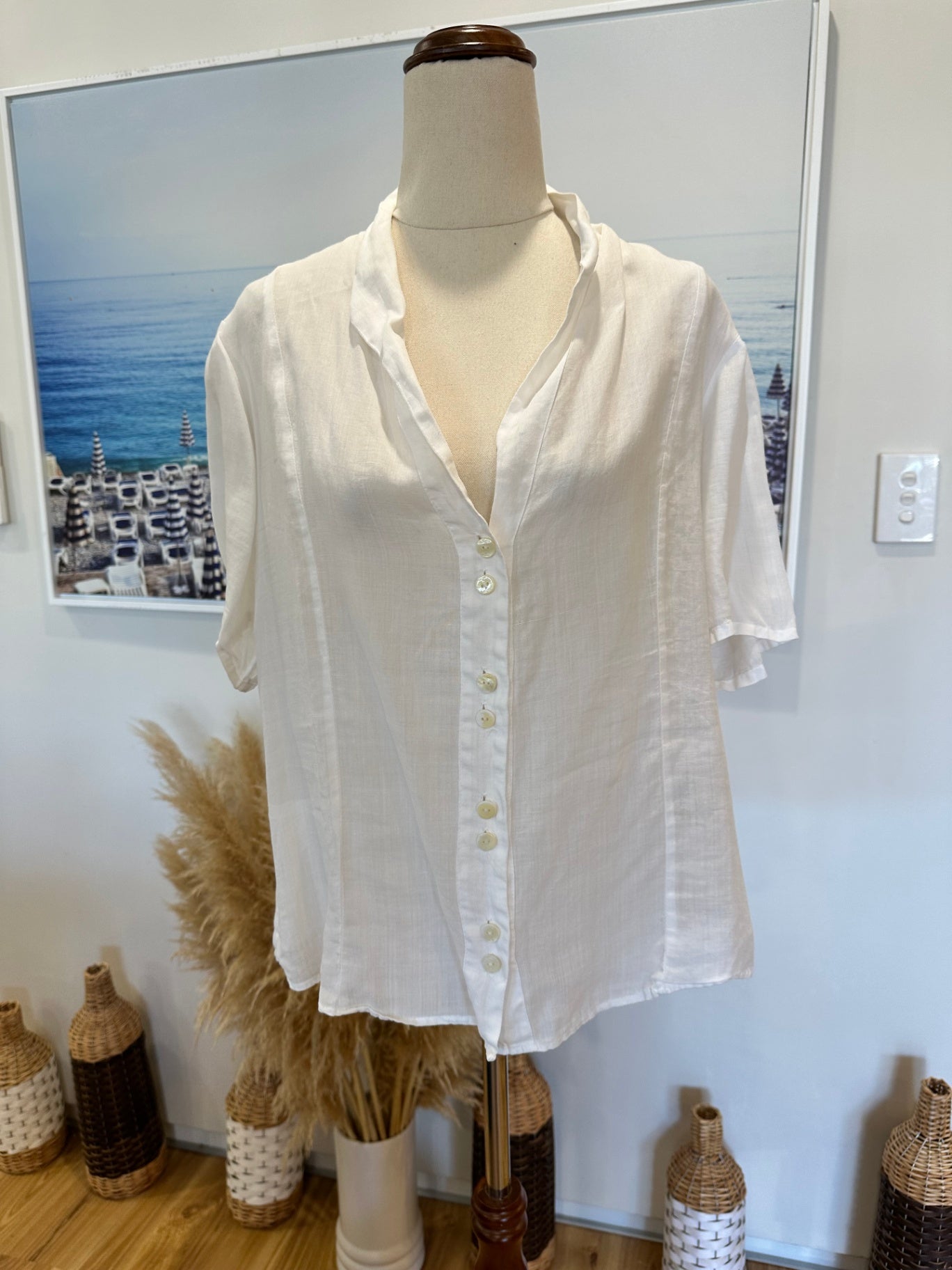 [SALE] Untouched World - Bamboo Shirt - Extra Large - White / Cream