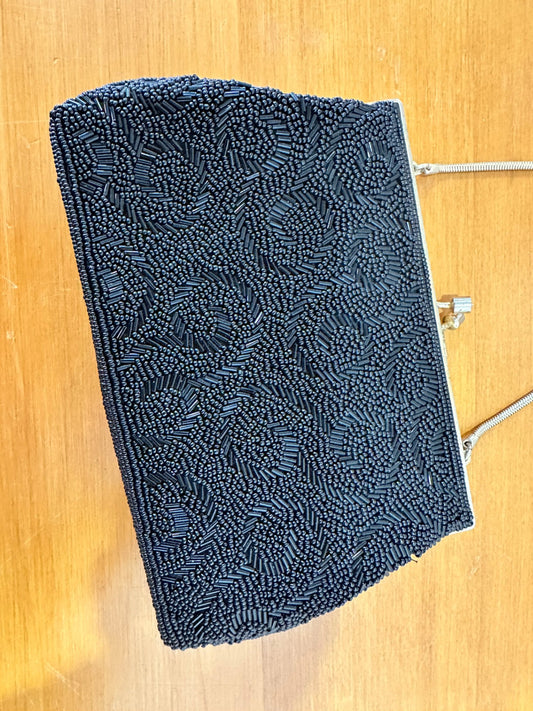 [SALE] Vintage 60's - Beaded Black Purse / Handbag