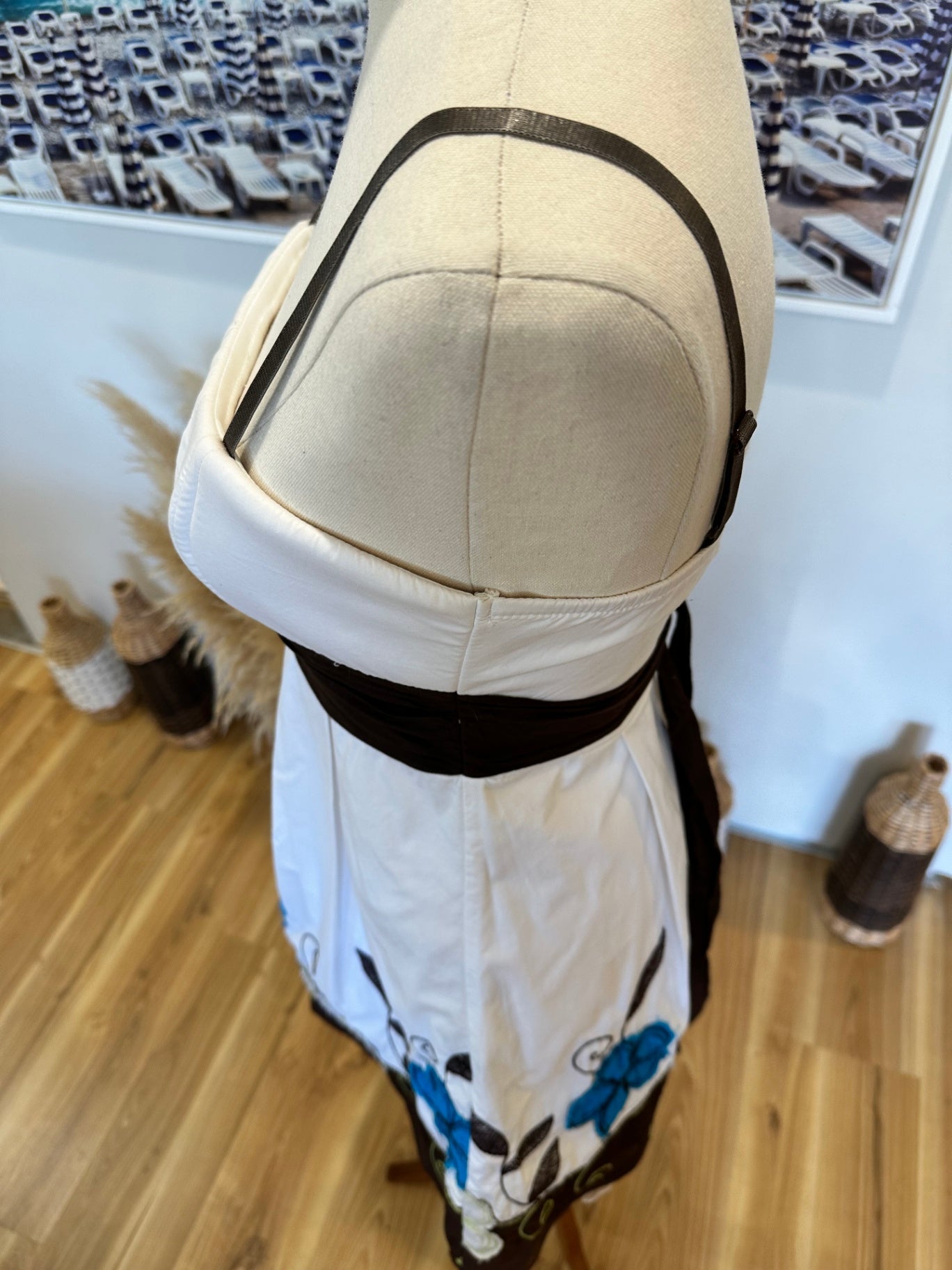 Vintage Y2K Dress 8 White, Blue, Black, Green