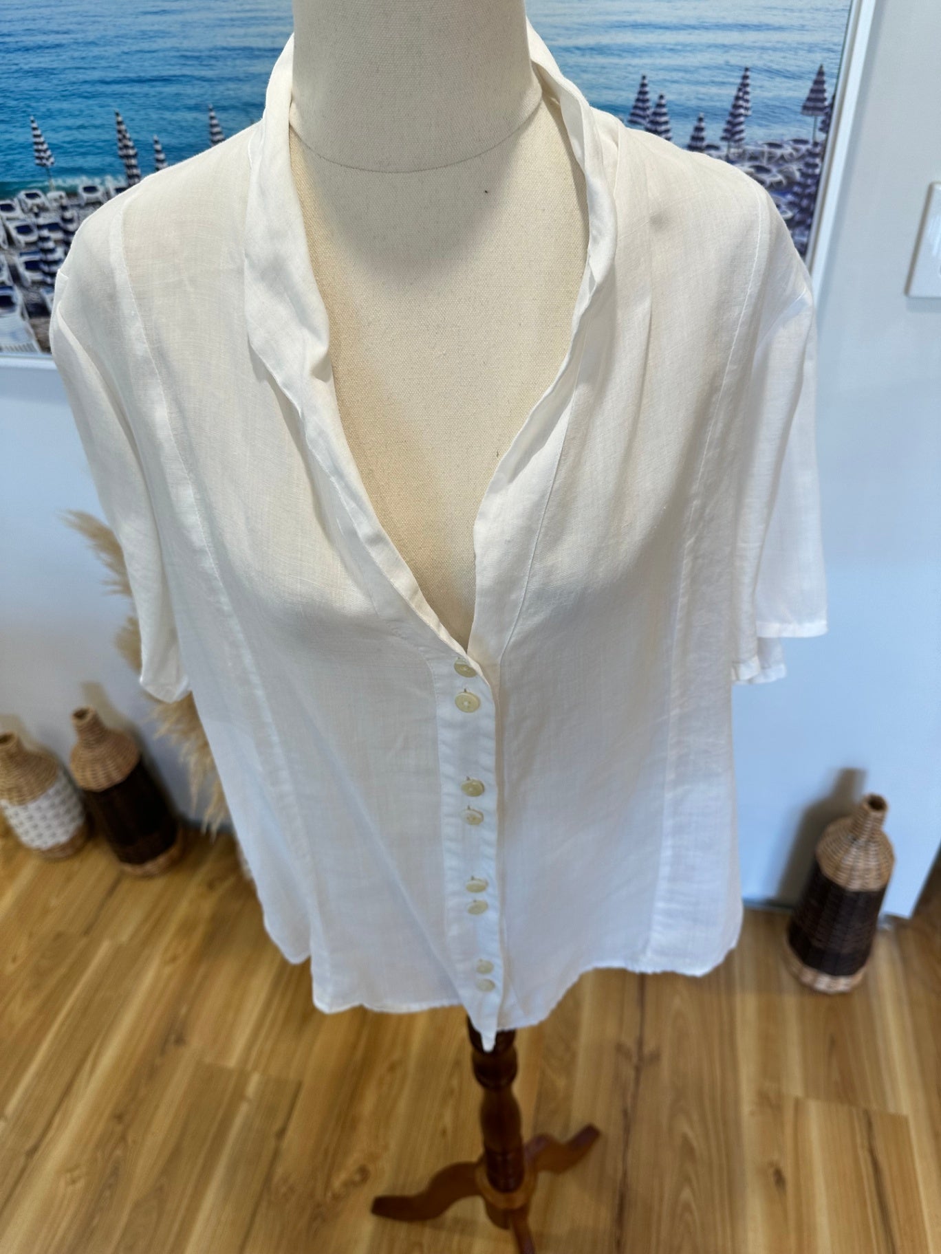 [SALE] Untouched World - Bamboo Shirt - Extra Large - White / Cream