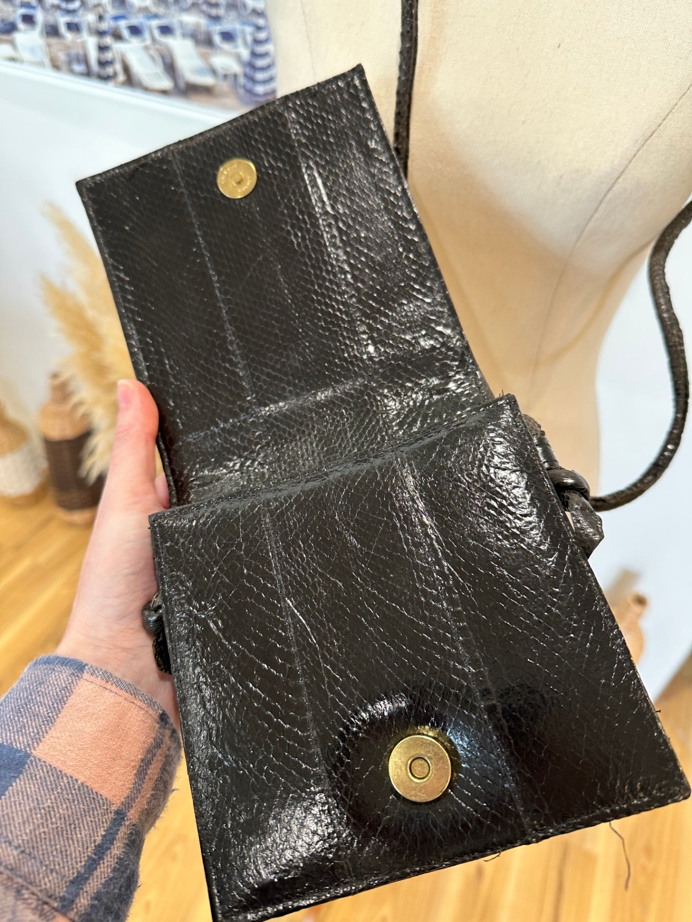 [SALE] Vintage - Cross Body - Snakeskin-esque Brown Bag