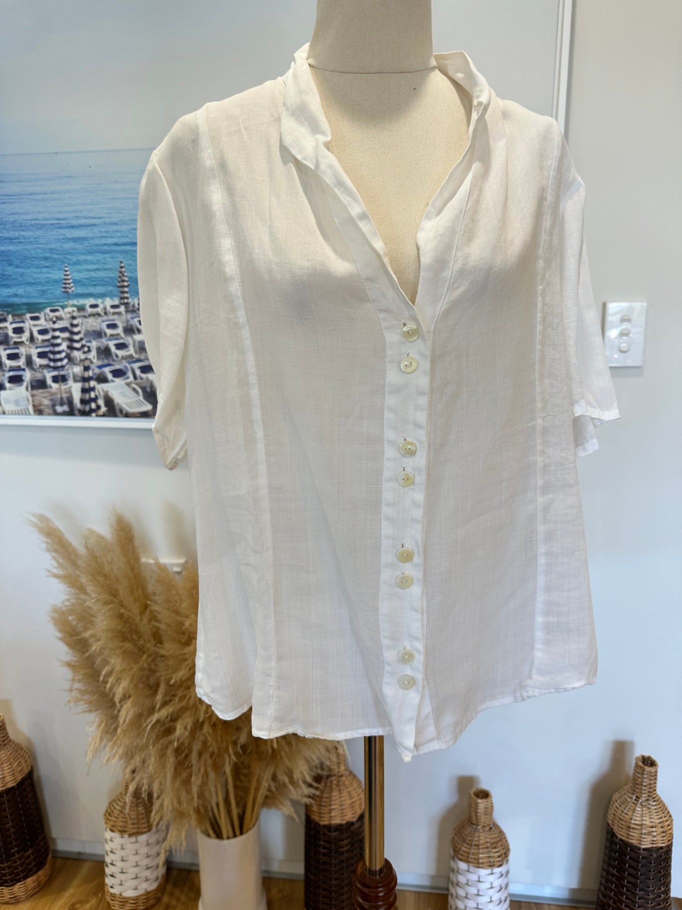 [SALE] Untouched World - Bamboo Shirt - Extra Large - White / Cream