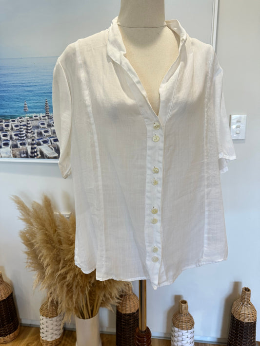 [SALE] Untouched World - Bamboo Shirt - Extra Large - White / Cream