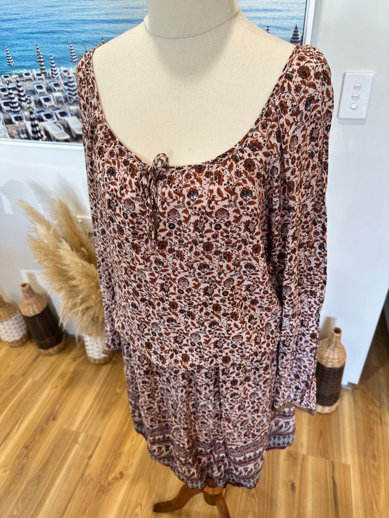 Espirit Dress 10 Multicolor (mainly brown, white, and hints of blue and purple)