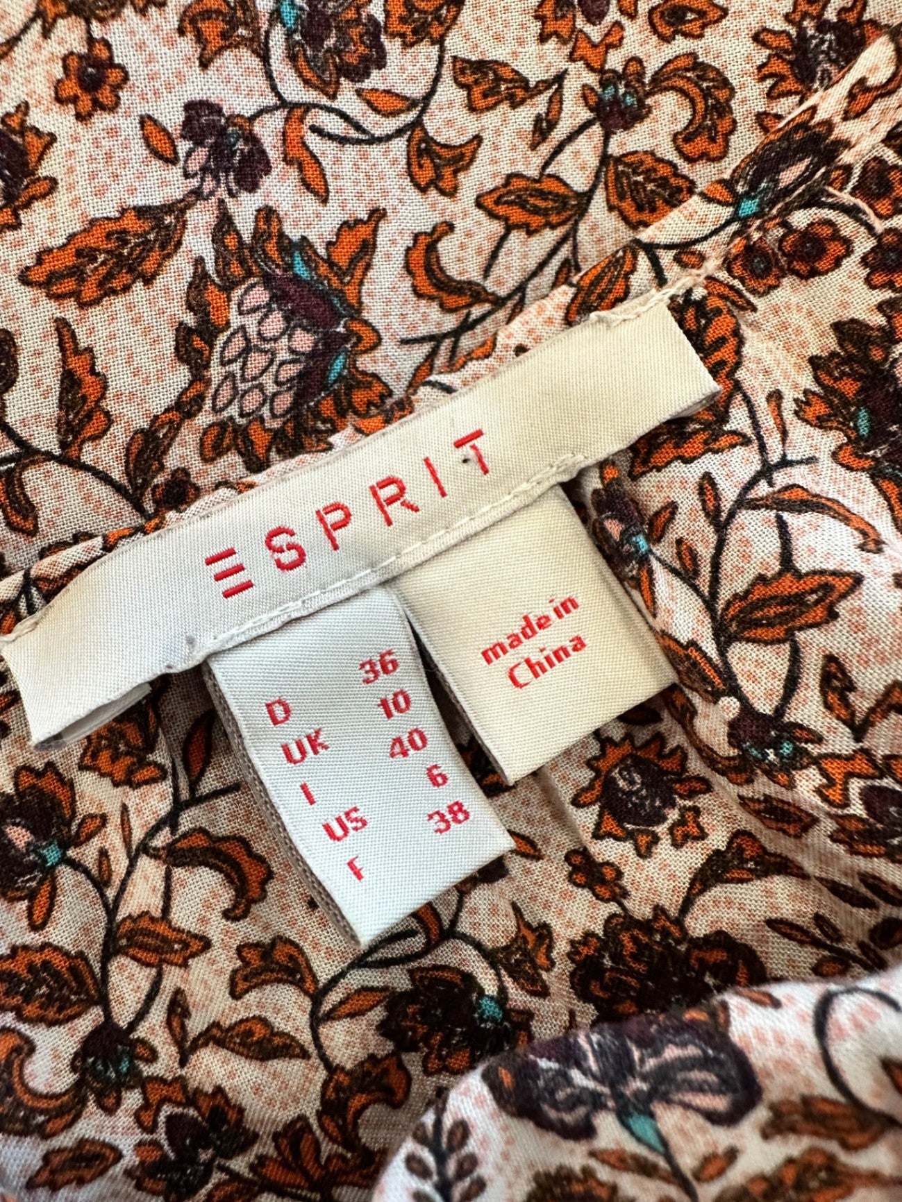 Espirit Dress 10 Multicolor (mainly brown, white, and hints of blue and purple)