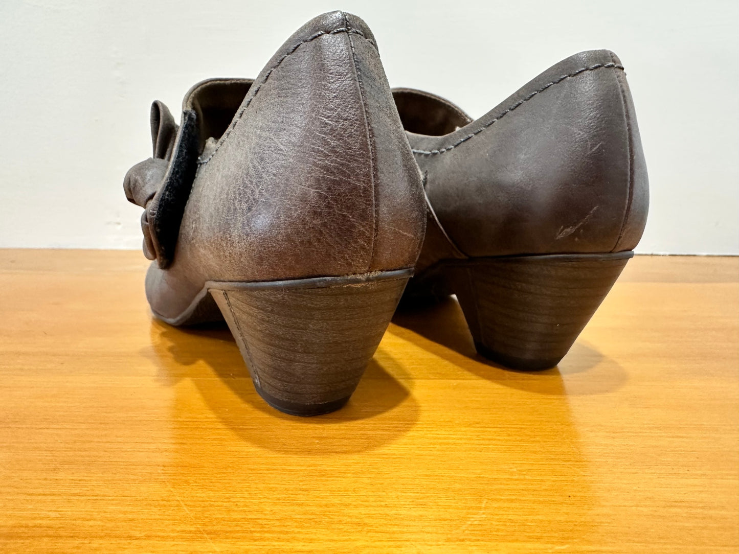 [SALE] Gino Ventori - Brown Leather Heels - Size EU 38