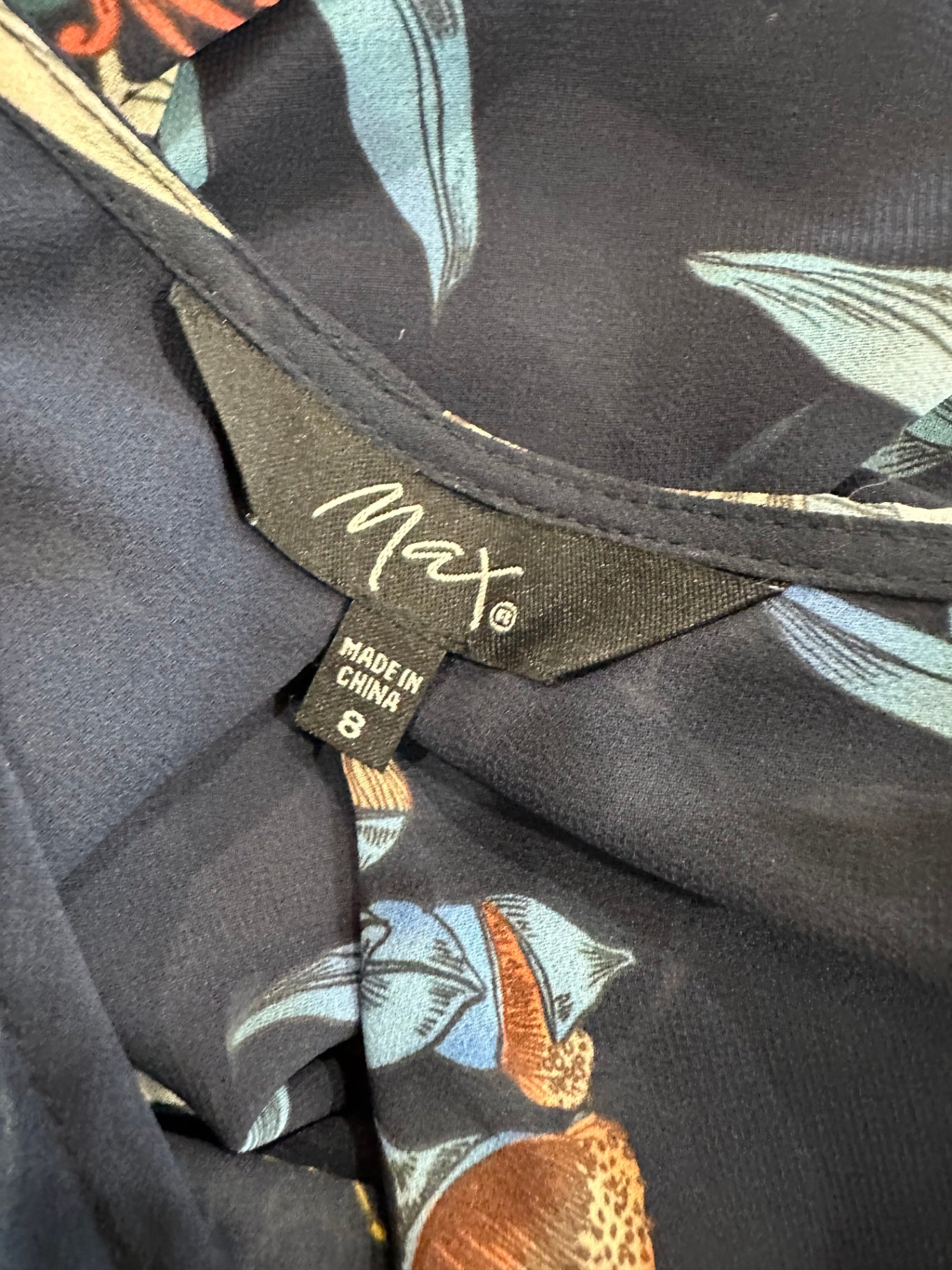 [SALE] Max - Navy Dress w Drape feature - Size 8