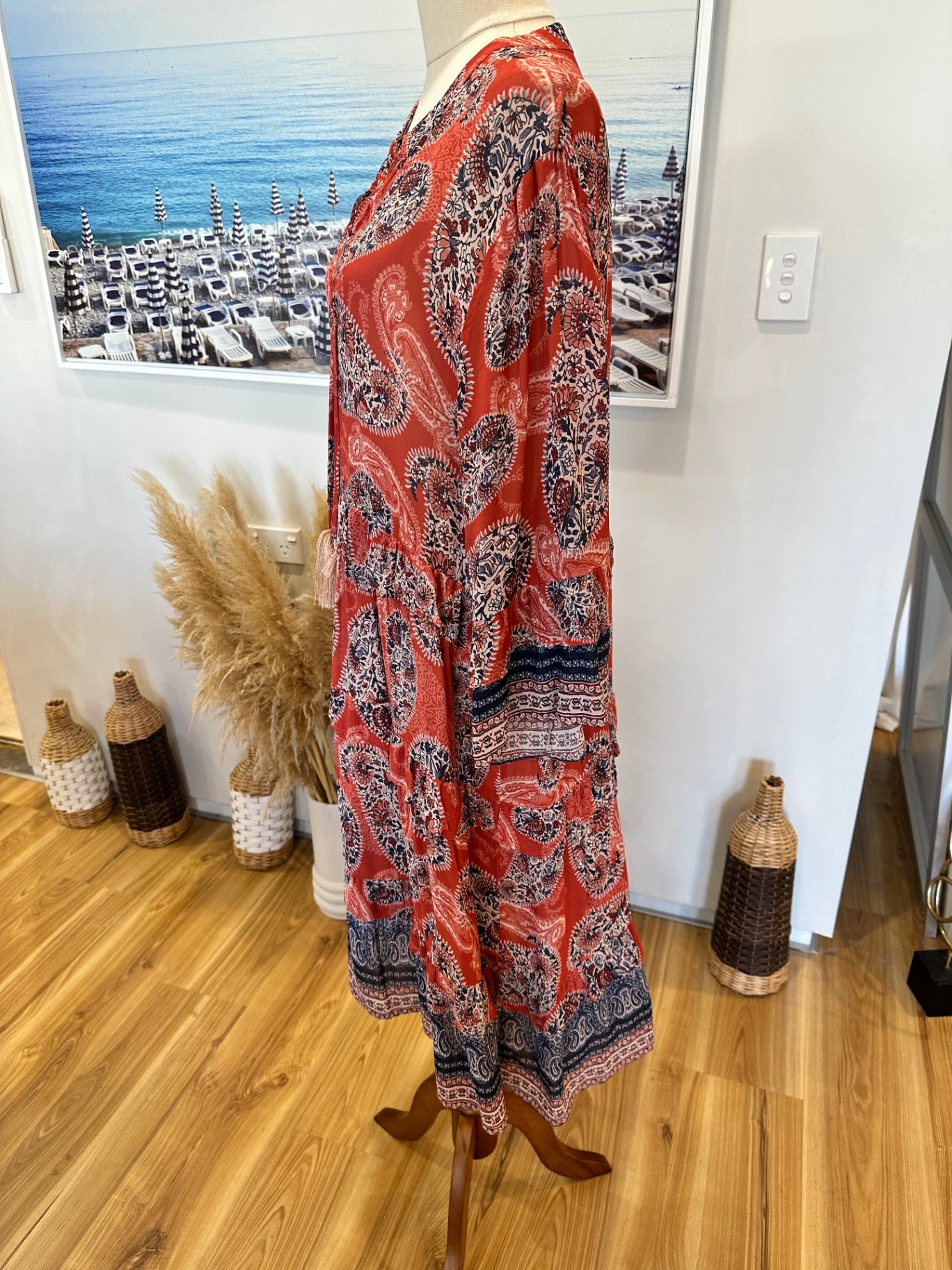 [SALE] Loobie's Story - Bohemian Dress - Size 16 - Red and Navy Blue
