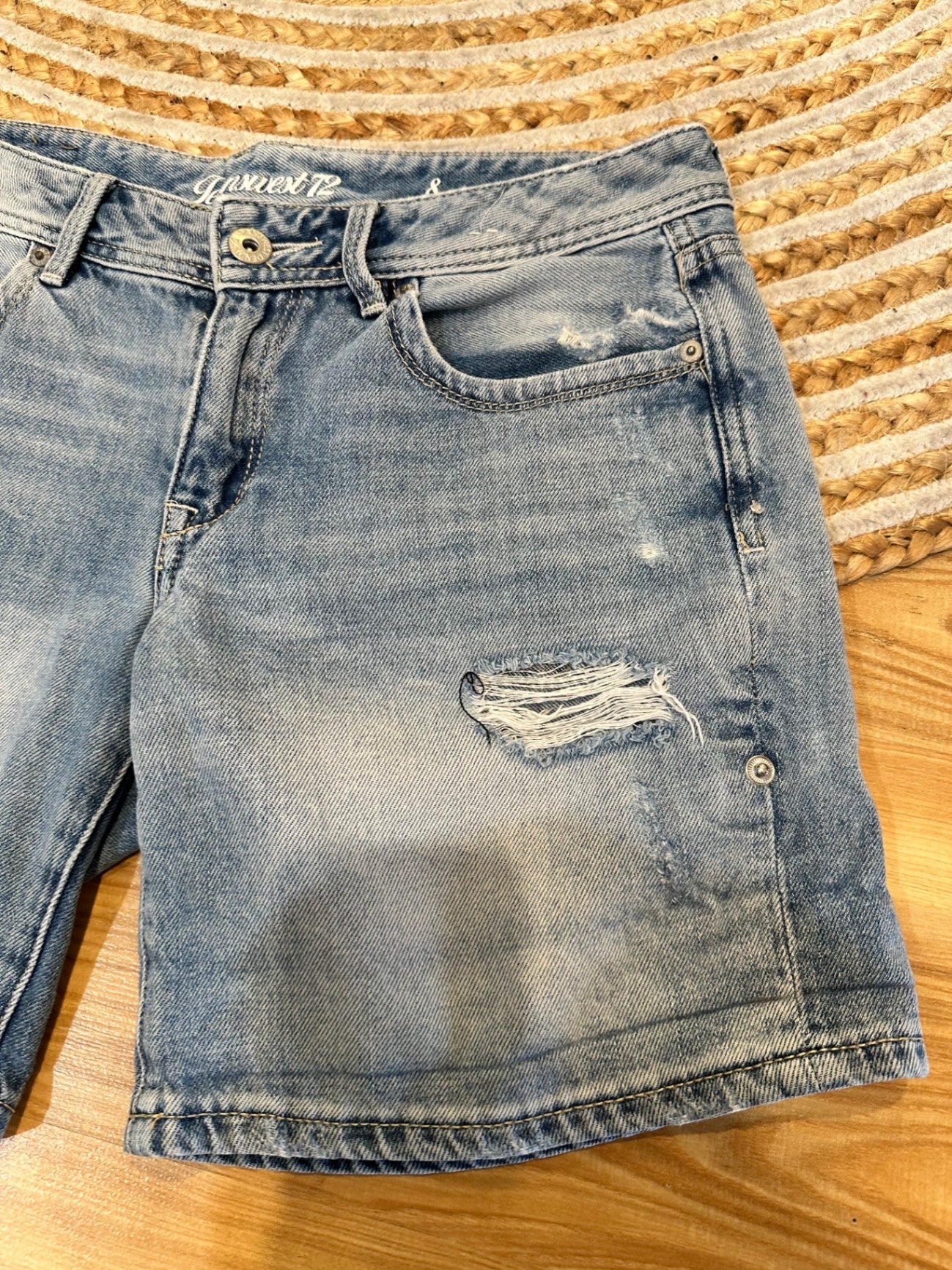 [SALE] Jeanswest - Distressed Denim Shorts - Size 8 - Light blue