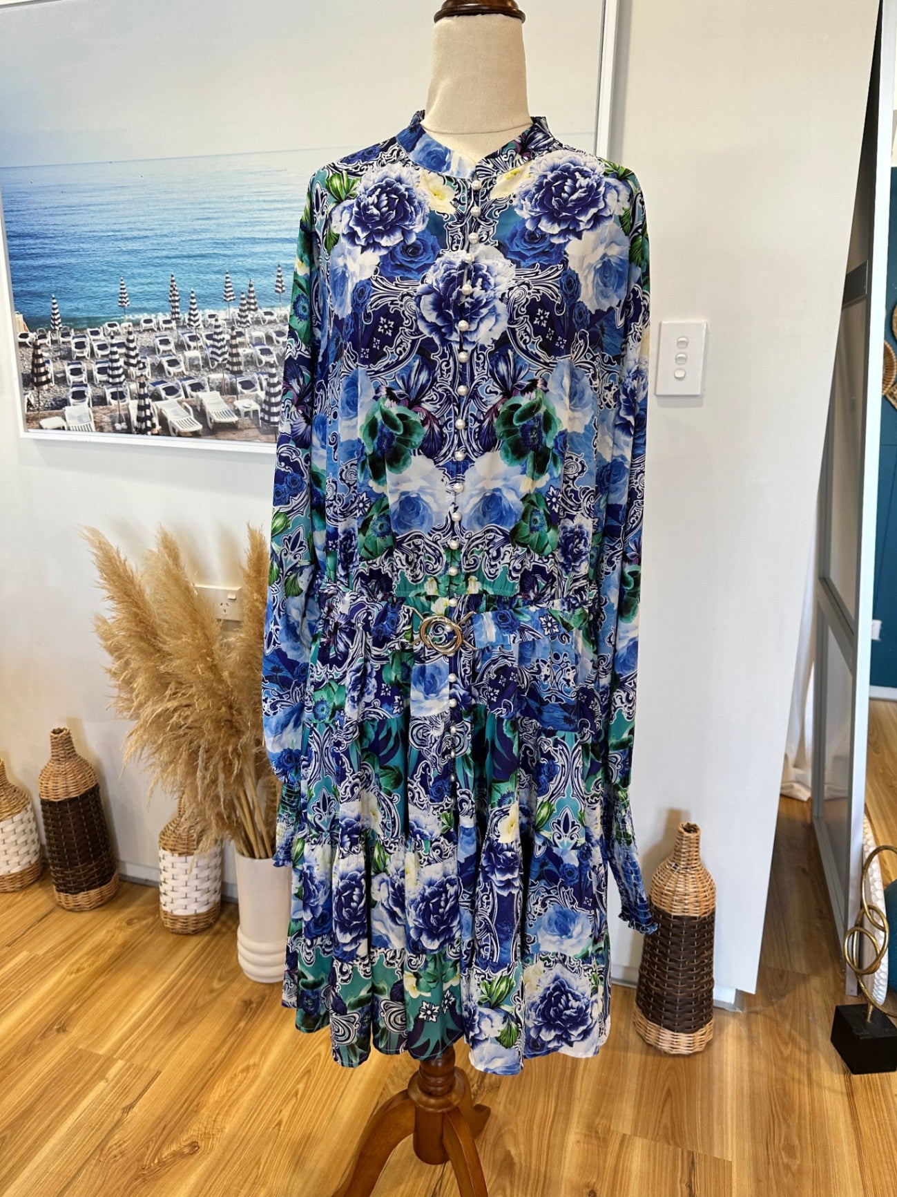 [SALE] Stella Royal Dress - Size 18 - Blue, Green, White