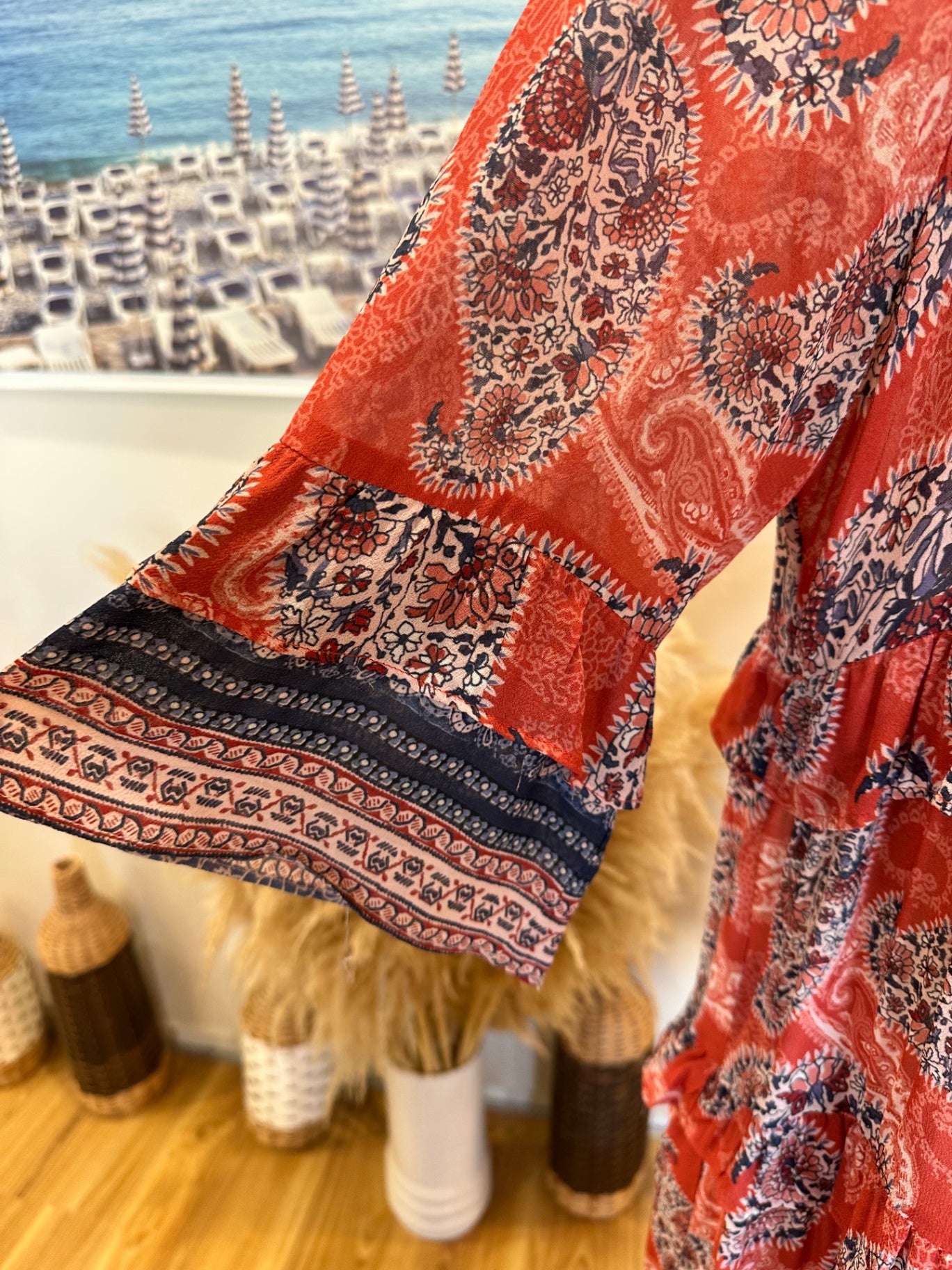 [SALE] Loobie's Story - Bohemian Dress - Size 16 - Red and Navy Blue