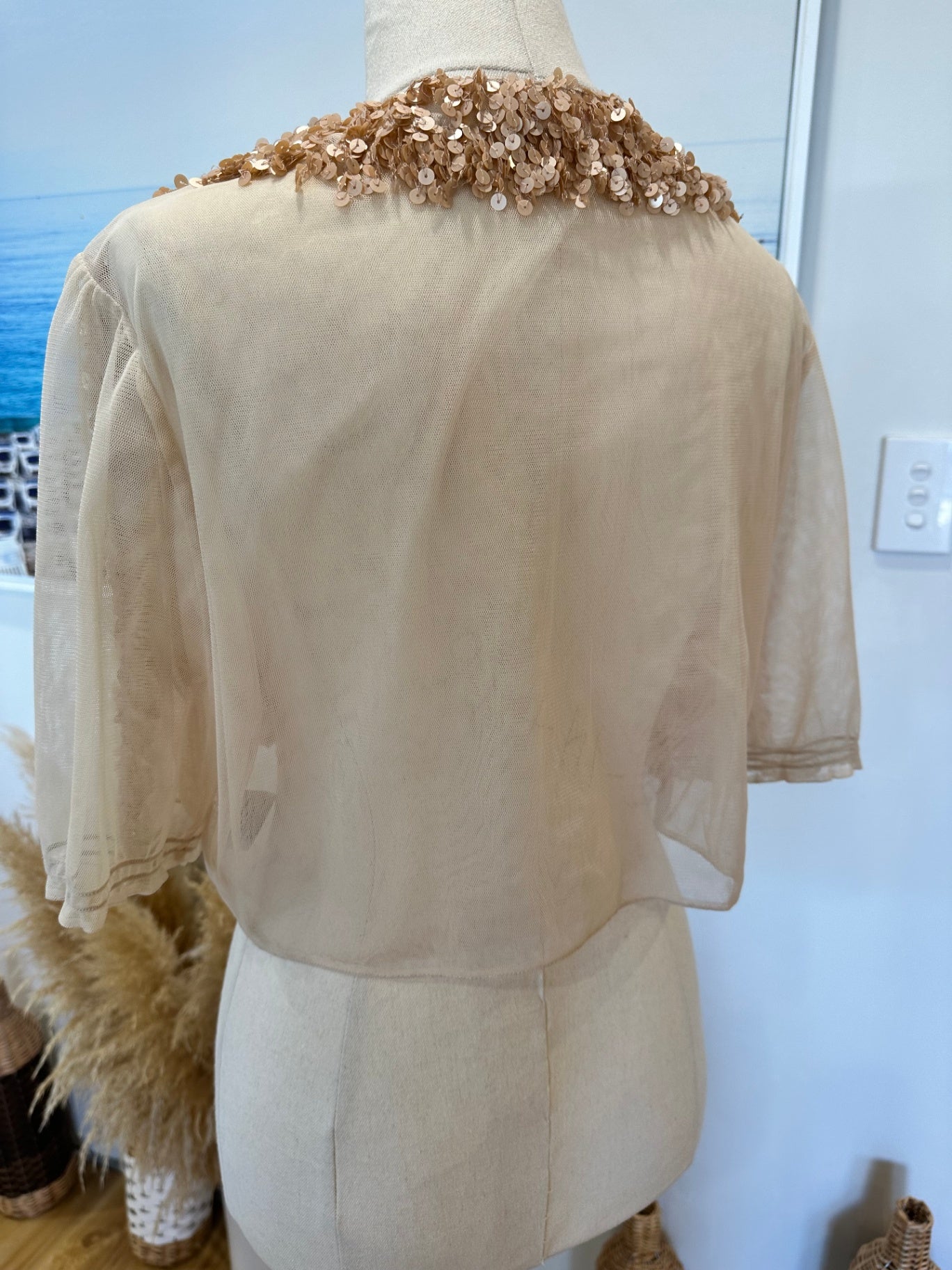 [SALE] Alannah Hill - Shrug - Size 14 - Rose Gold w Sequins