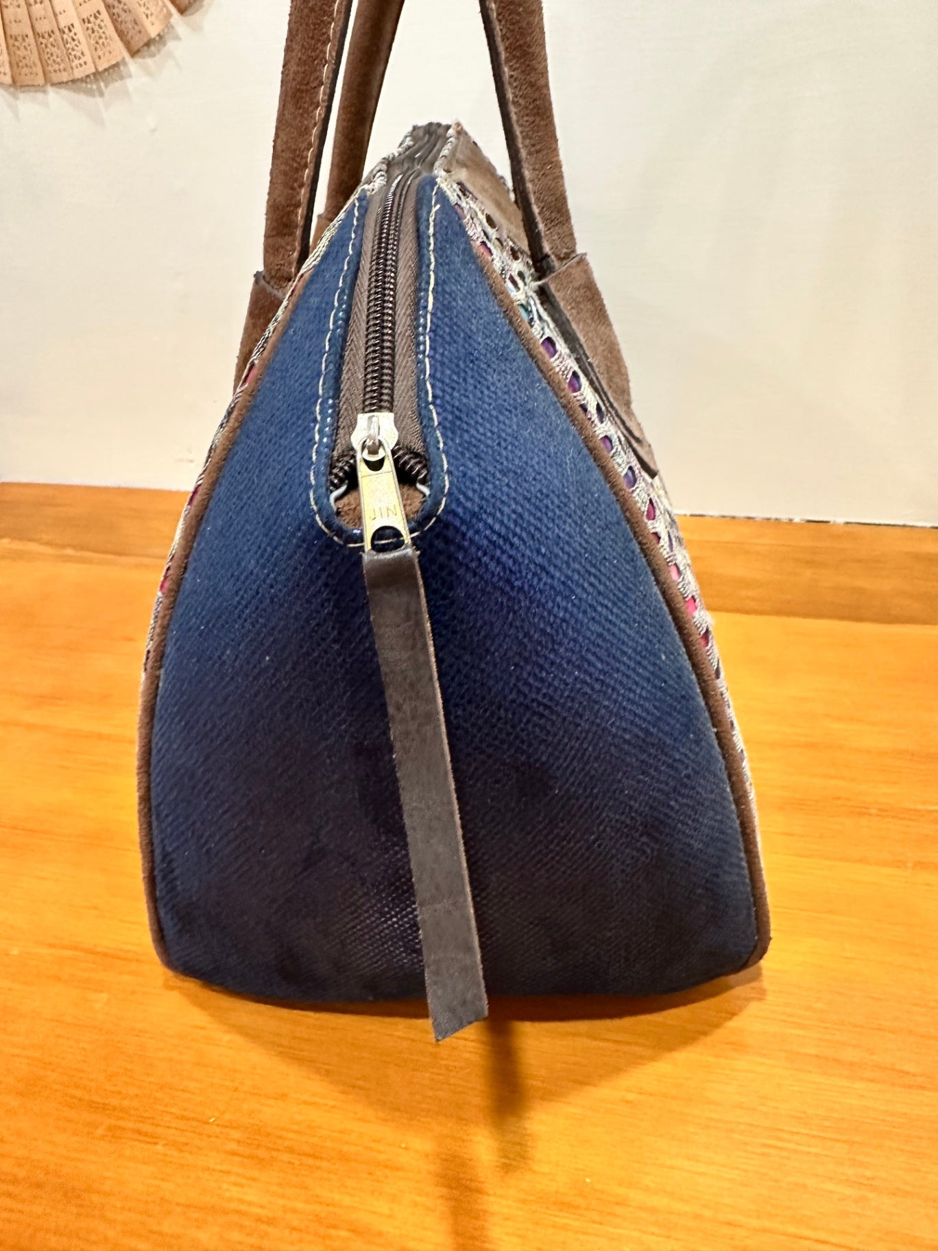 Bohemian Handbag - Navy with Bright Colours