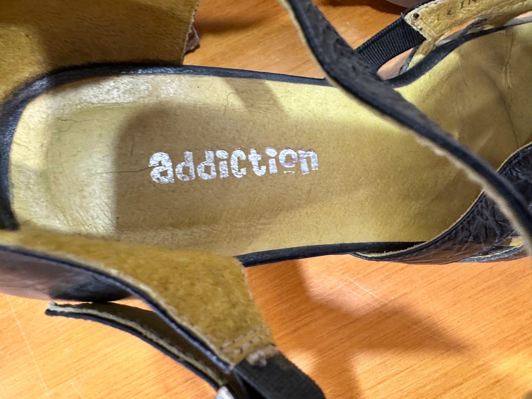 Addiction - Mary Jane Heels - Size EU 38 - Black Leather