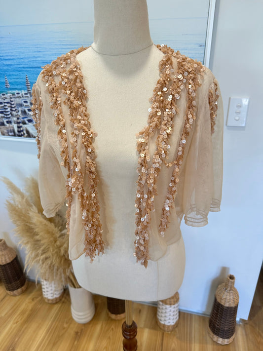 [SALE] Alannah Hill - Shrug - Size 14 - Rose Gold w Sequins