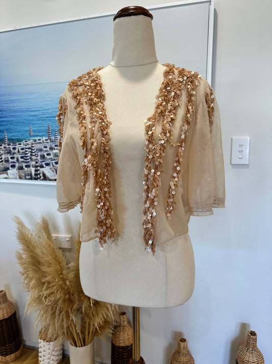 [SALE] Alannah Hill - Shrug - Size 14 - Rose Gold w Sequins