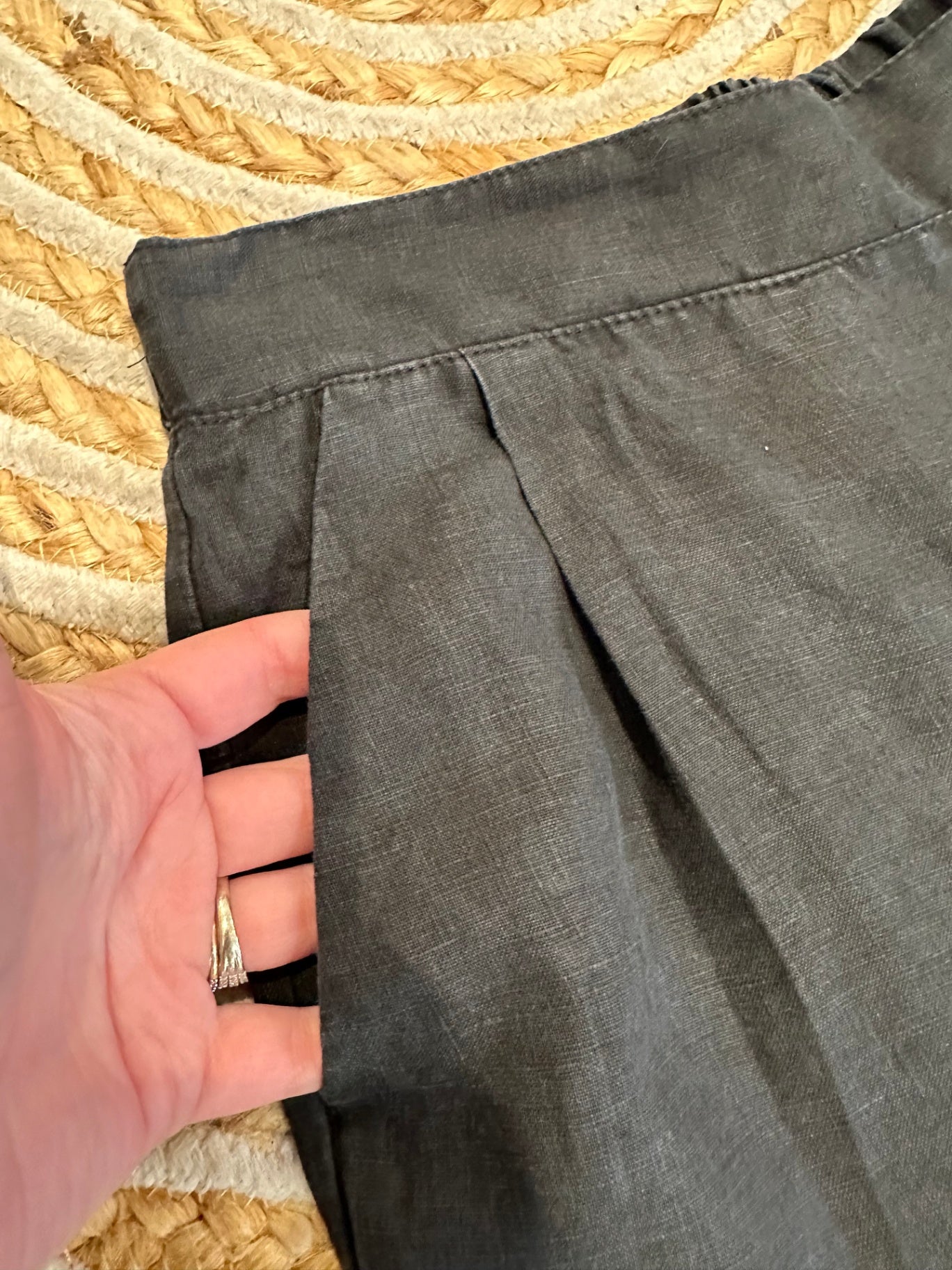 Tirelli - Linen Pants - Small - Black / Grey